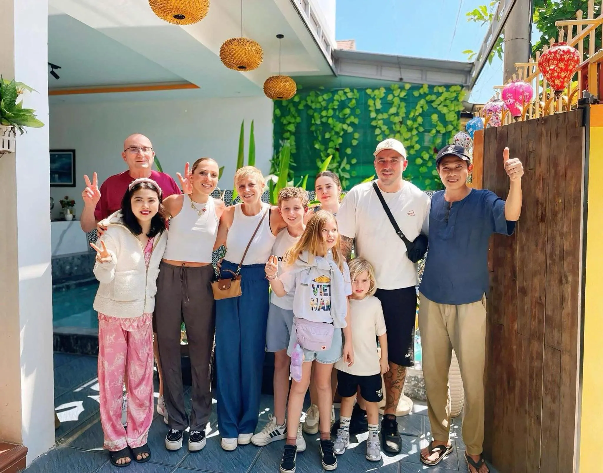 group of guests in An Bang beach White Sand Sea Villa
