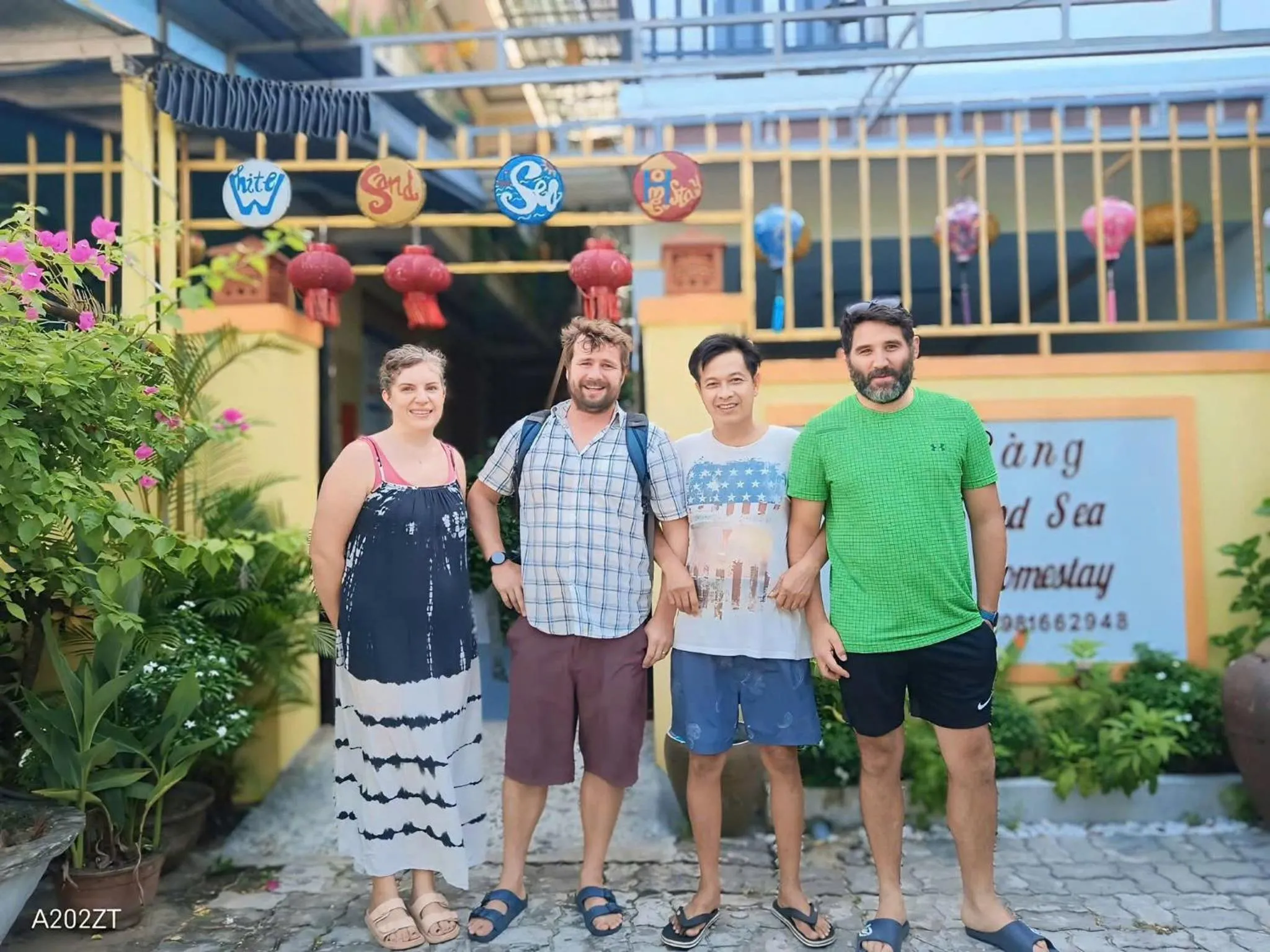 group of guests in An Bang beach White Sand Sea Villa