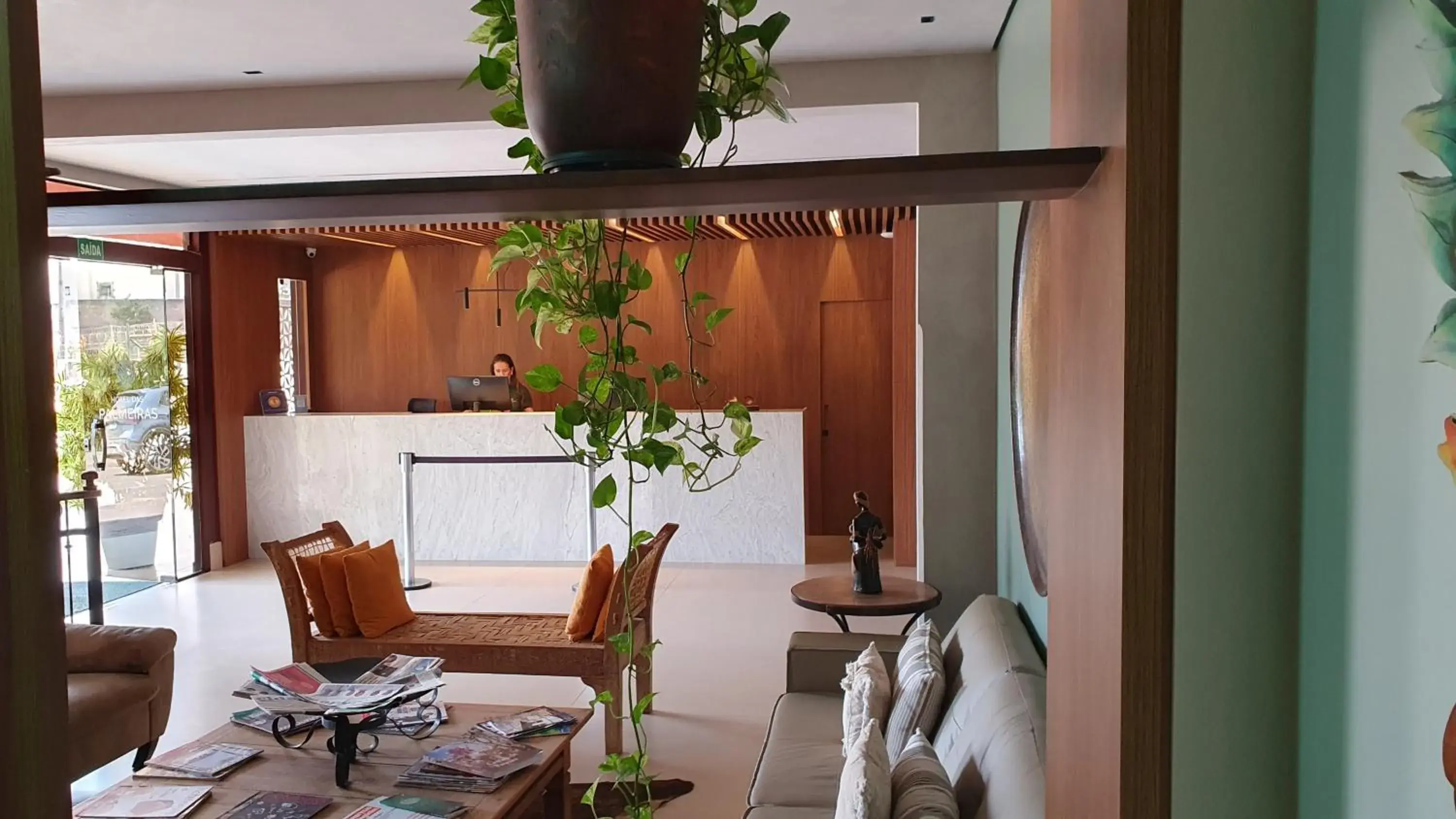 Lobby or reception in Hotel das Palmeiras Lobby or reception in Hotel das Palmeiras