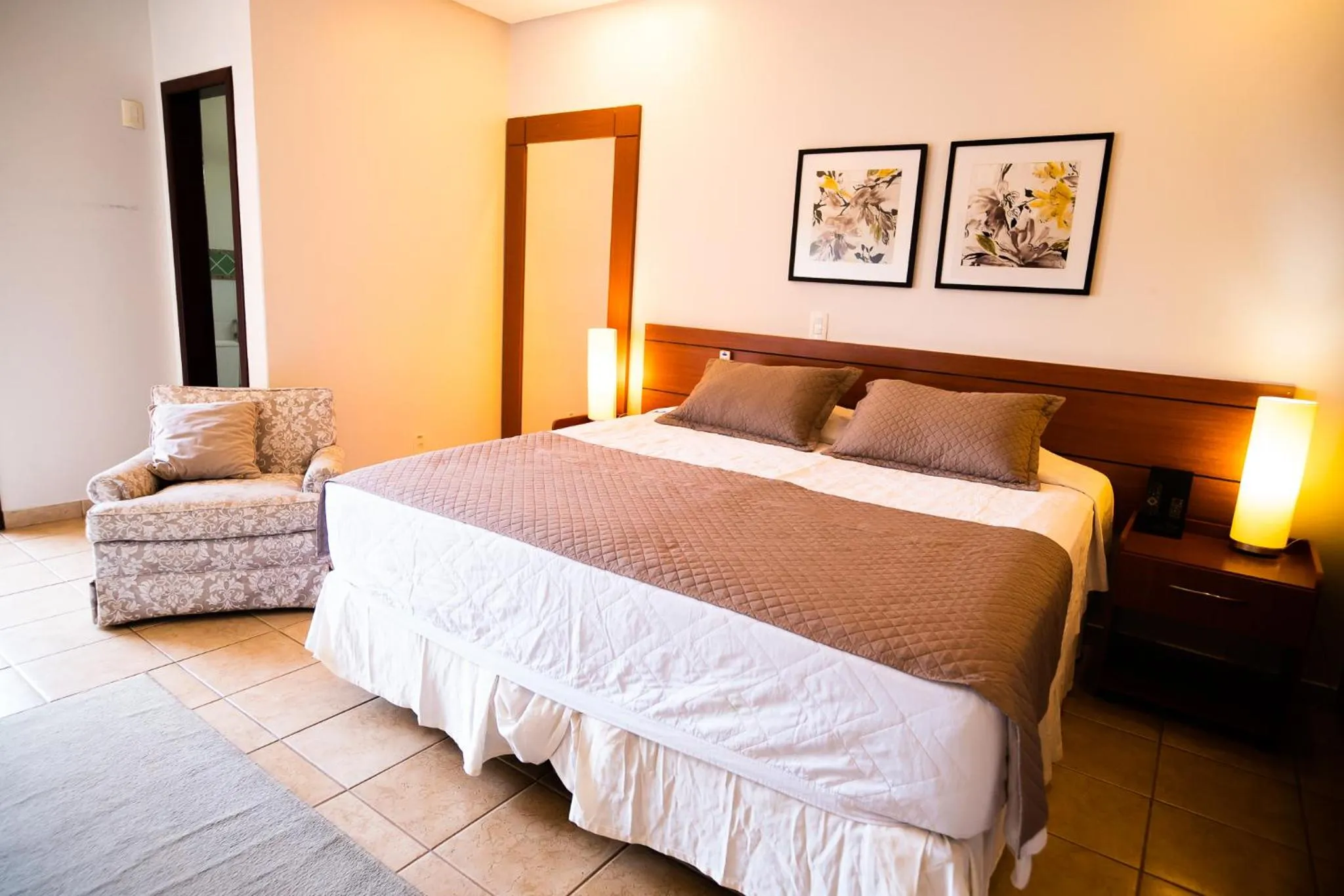 Bed in Hotel das Palmeiras