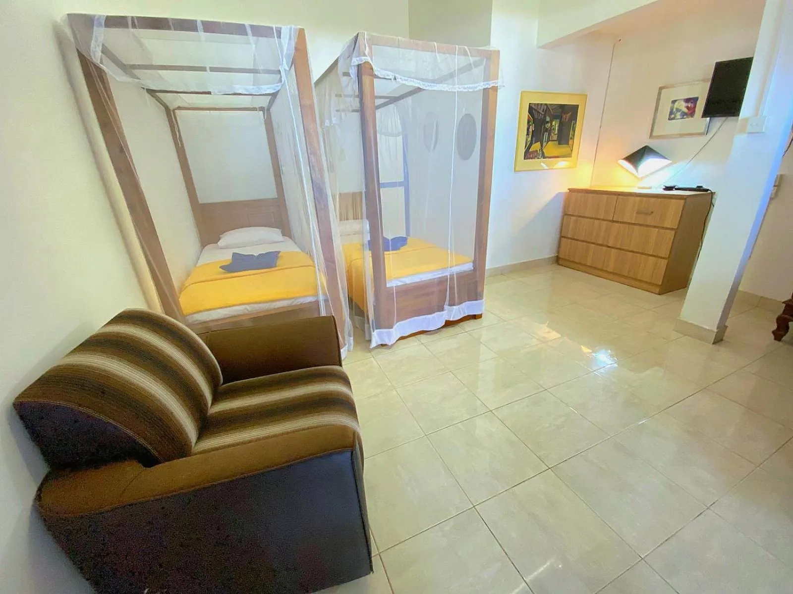 Bed in Jagabay Resort & Surfing School