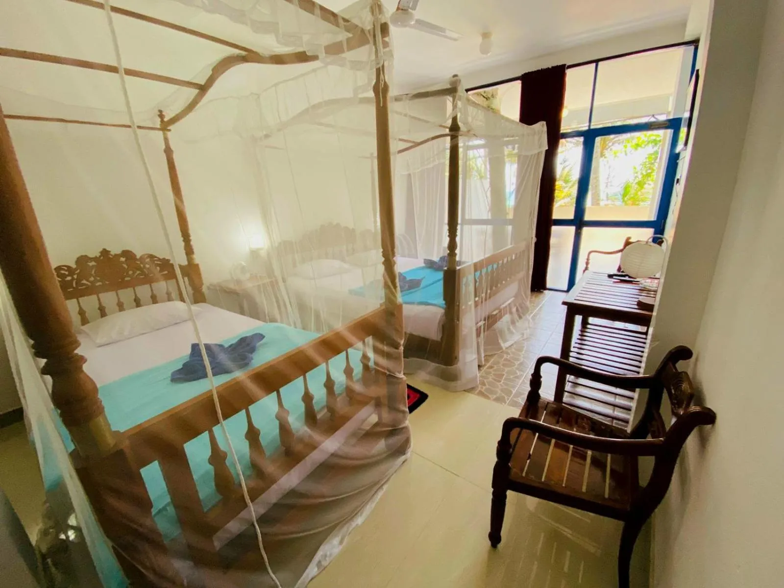 Bed in Jagabay Resort & Surfing School