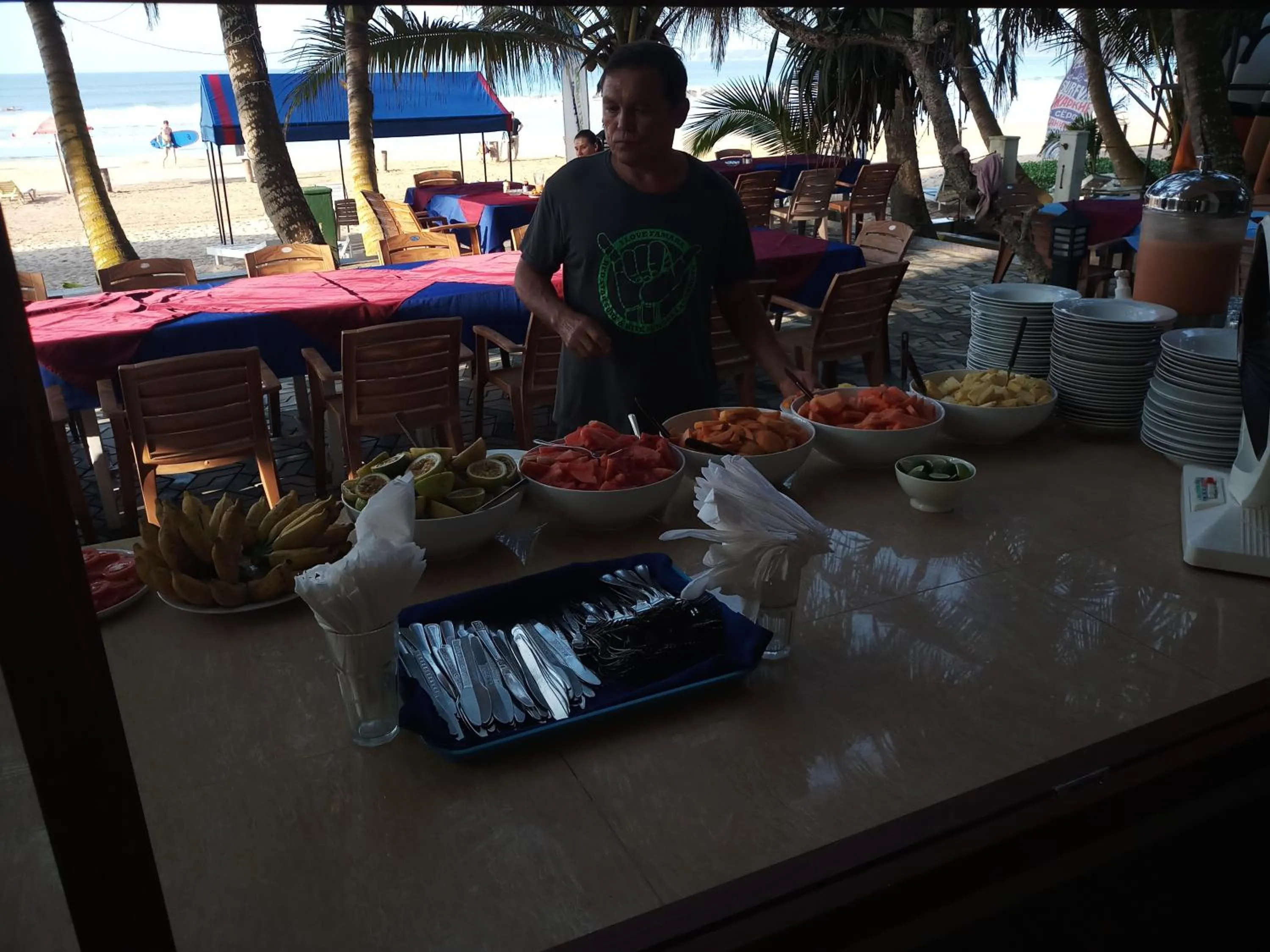 Buffet breakfast in Jagabay Resort & Surfing School