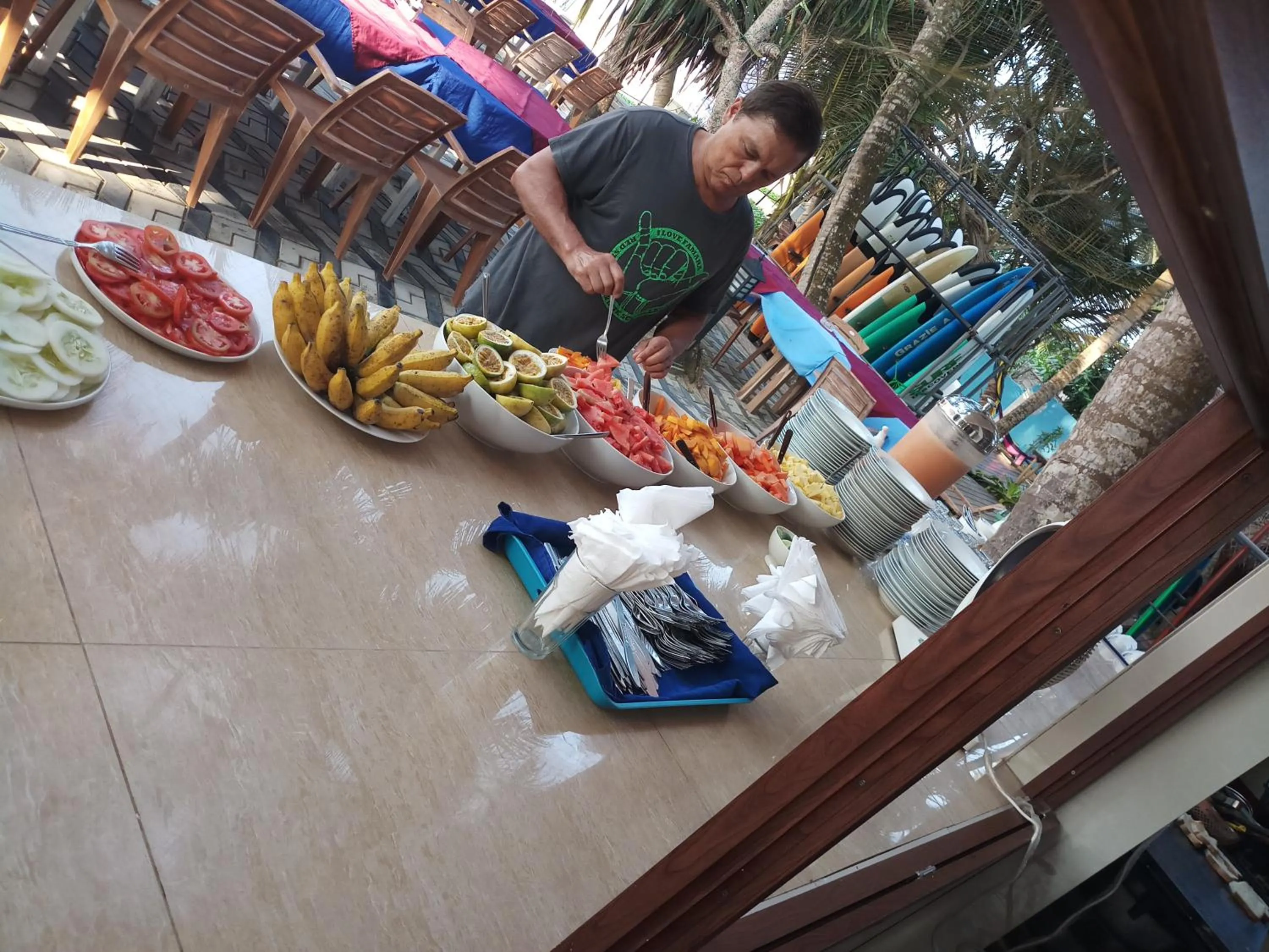 Buffet breakfast in Jagabay Resort & Surfing School