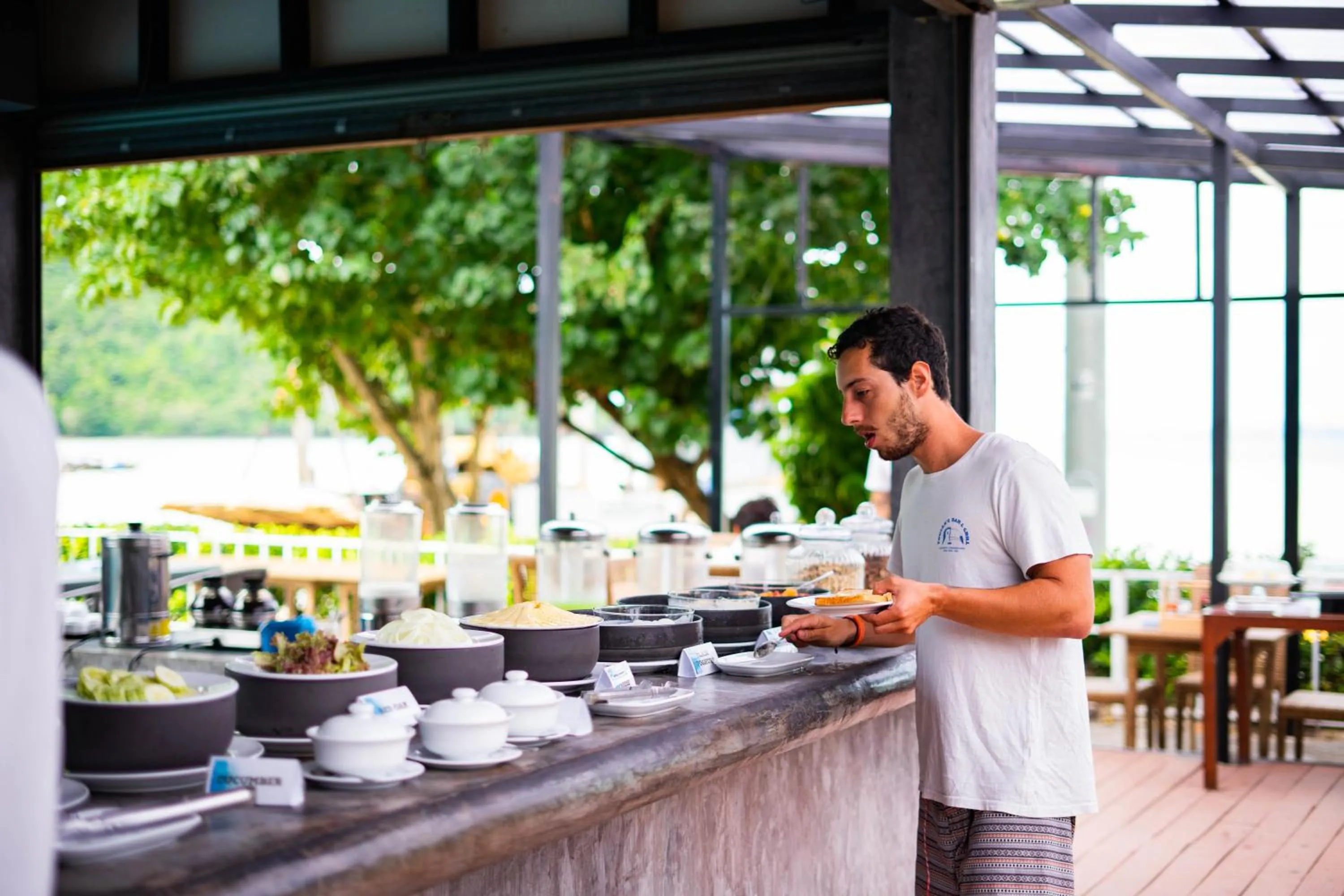 Buffet breakfast in Ibiza House Phi Phi