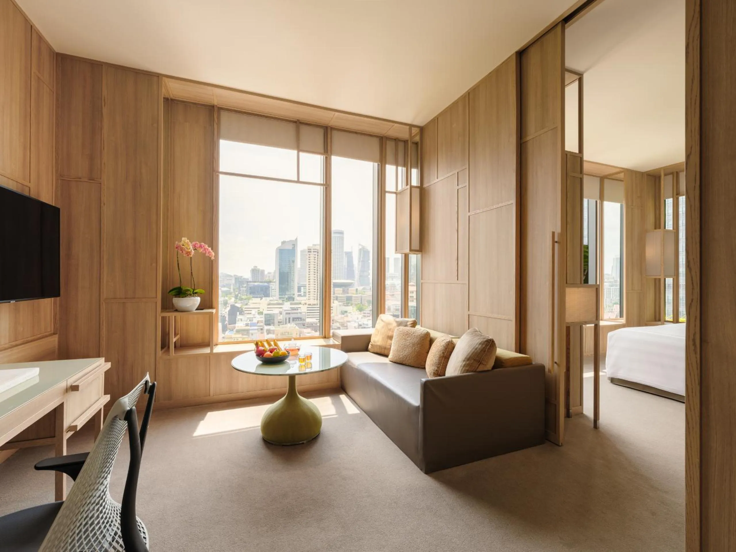 Living room, Bed in PARKROYAL COLLECTION Pickering, Singapore