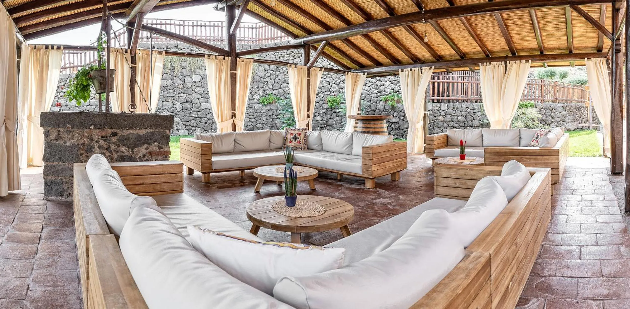 Patio in Etna Quota Mille Boutique Hotel, Typical Sicilian Food & Wine