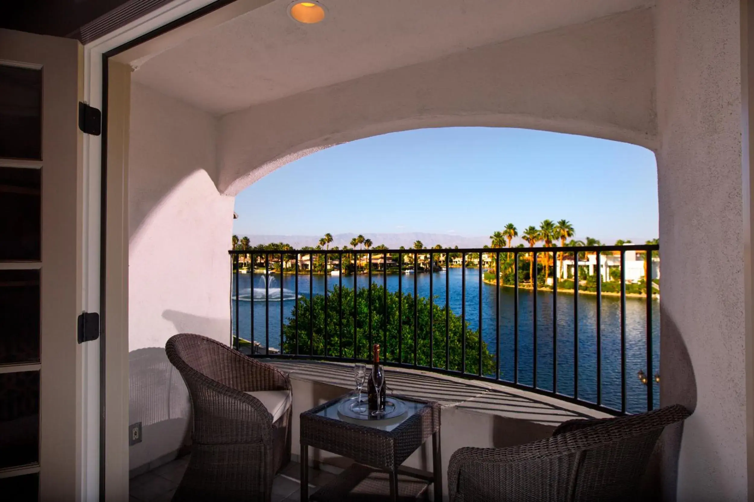 Lake view, Balcony/Terrace in The Chateau at Lake La Quinta