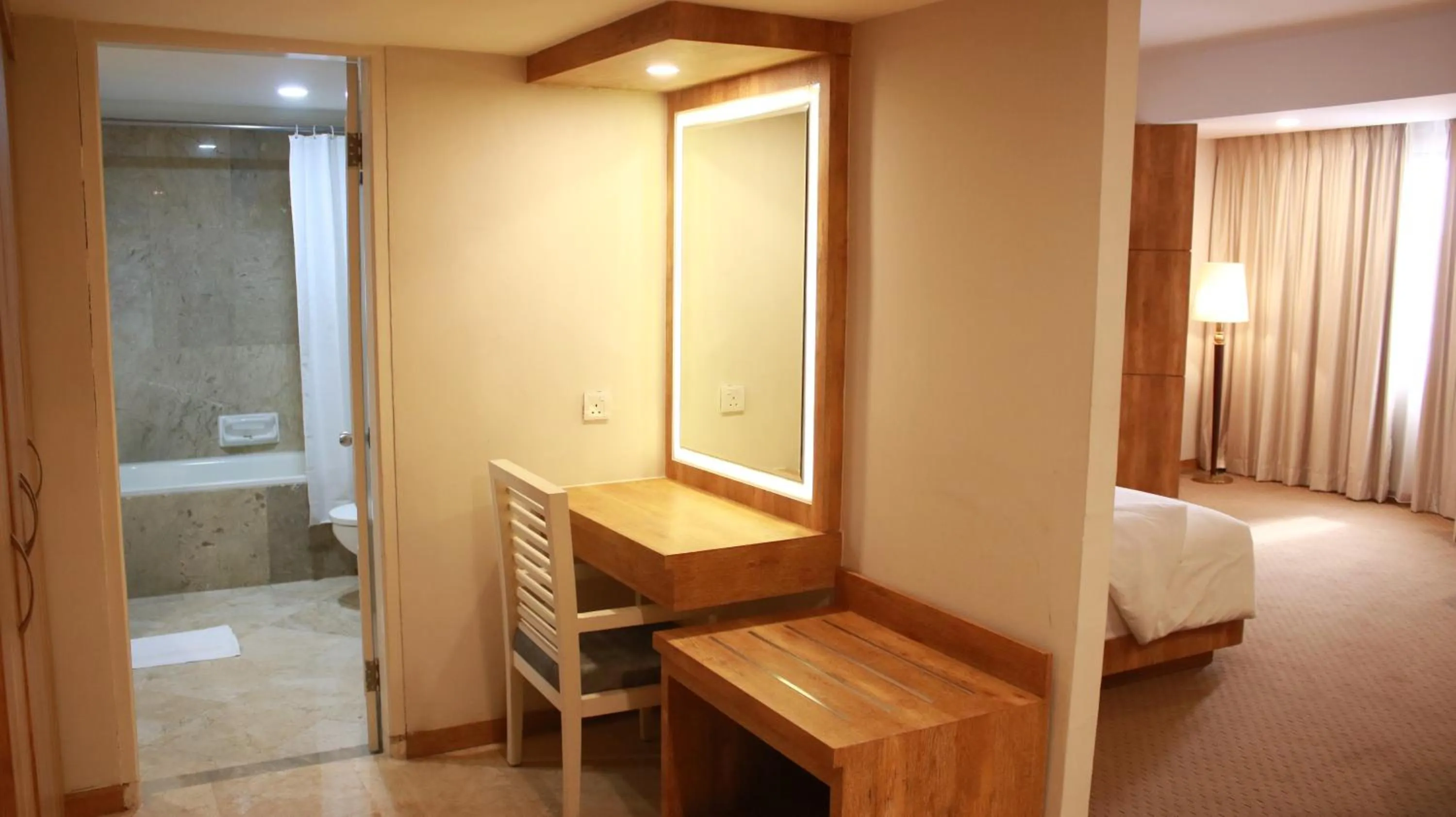 Bath, Bed in Beverly Hotel Batam