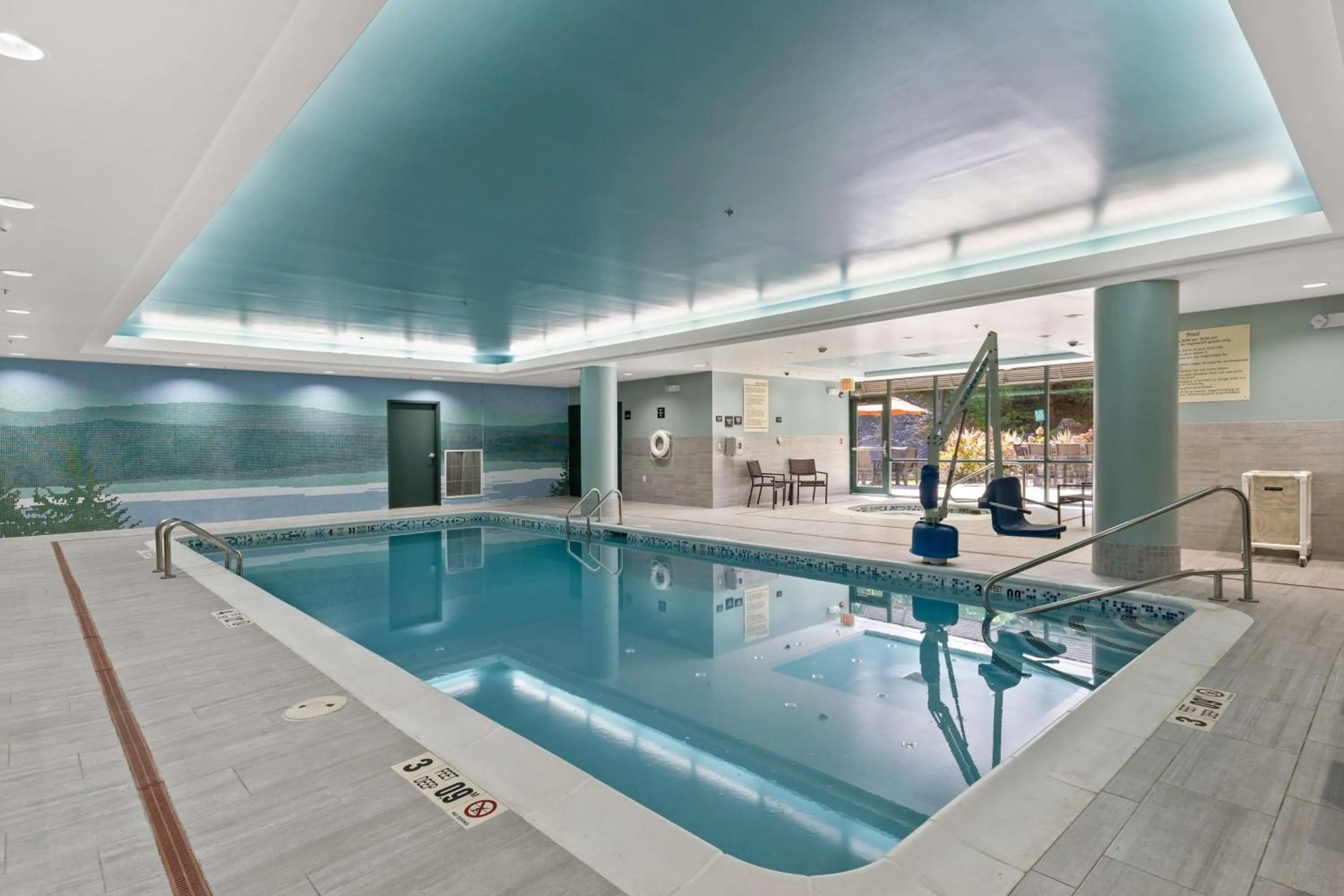 Pool view in Hampton Inn & Suites Lake George