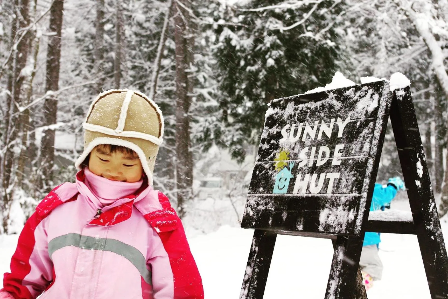 Family in Sunny Side Hut