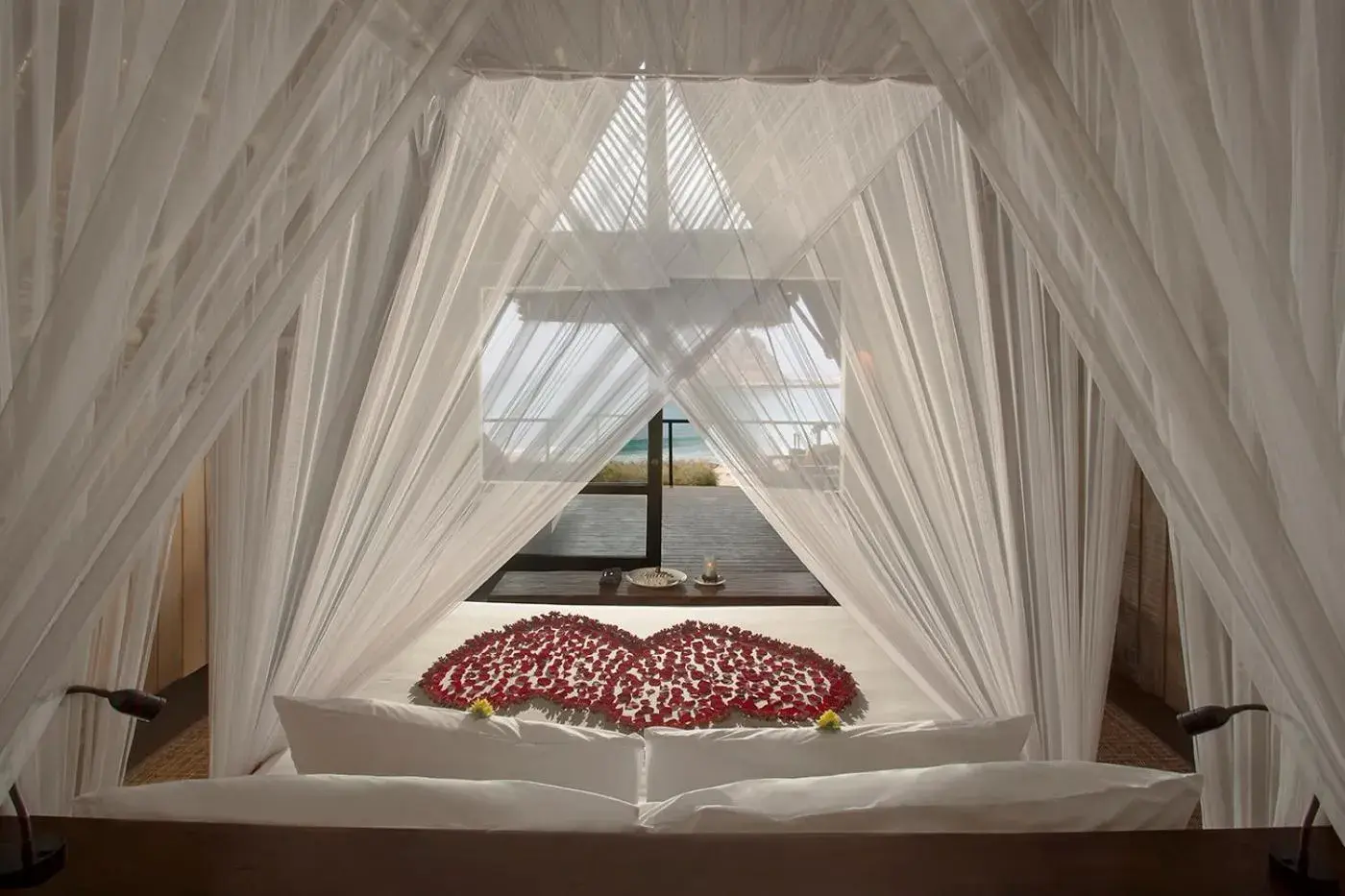 Bed in Jeeva Beloam Beach Camp Bed in Jeeva Beloam Beach Camp