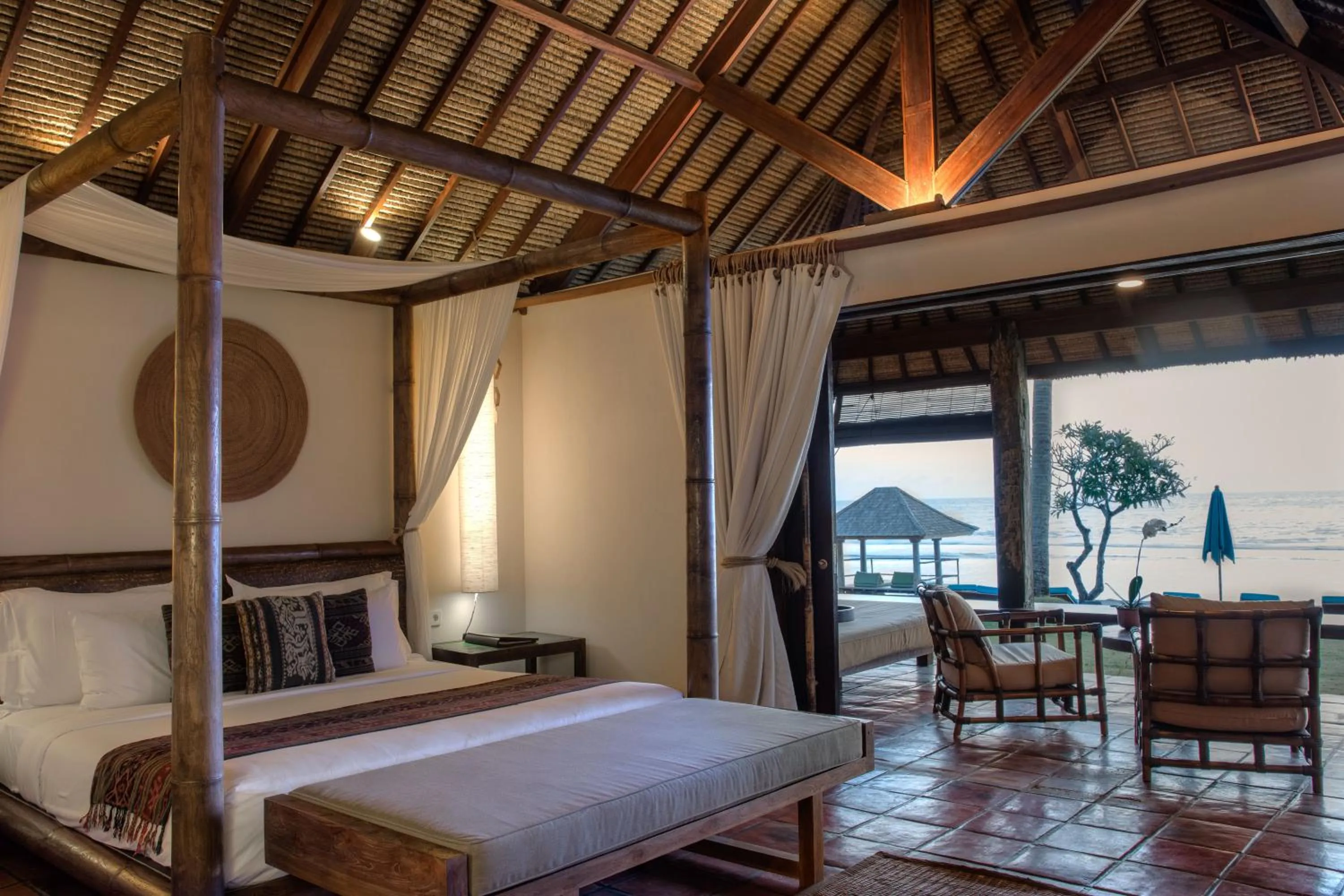 Balcony/Terrace, Bed in Jeeva Beloam Beach Camp