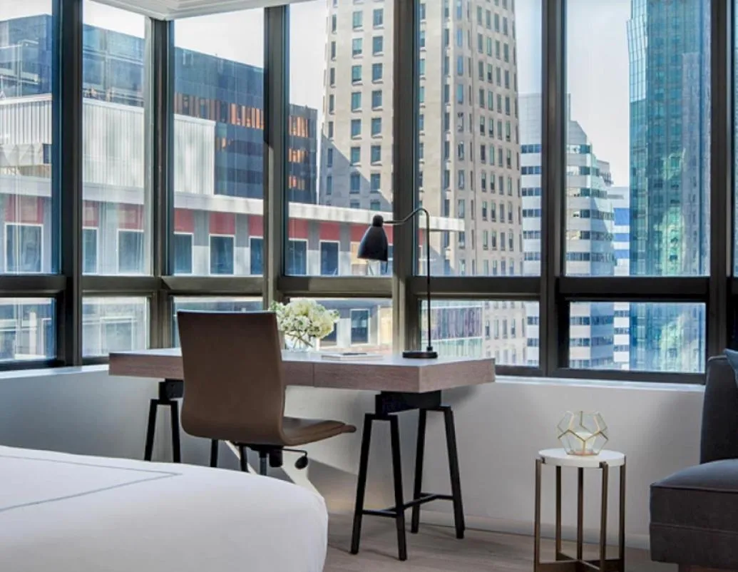 Bed in The Marquette Hotel, Curio Collection by Hilton