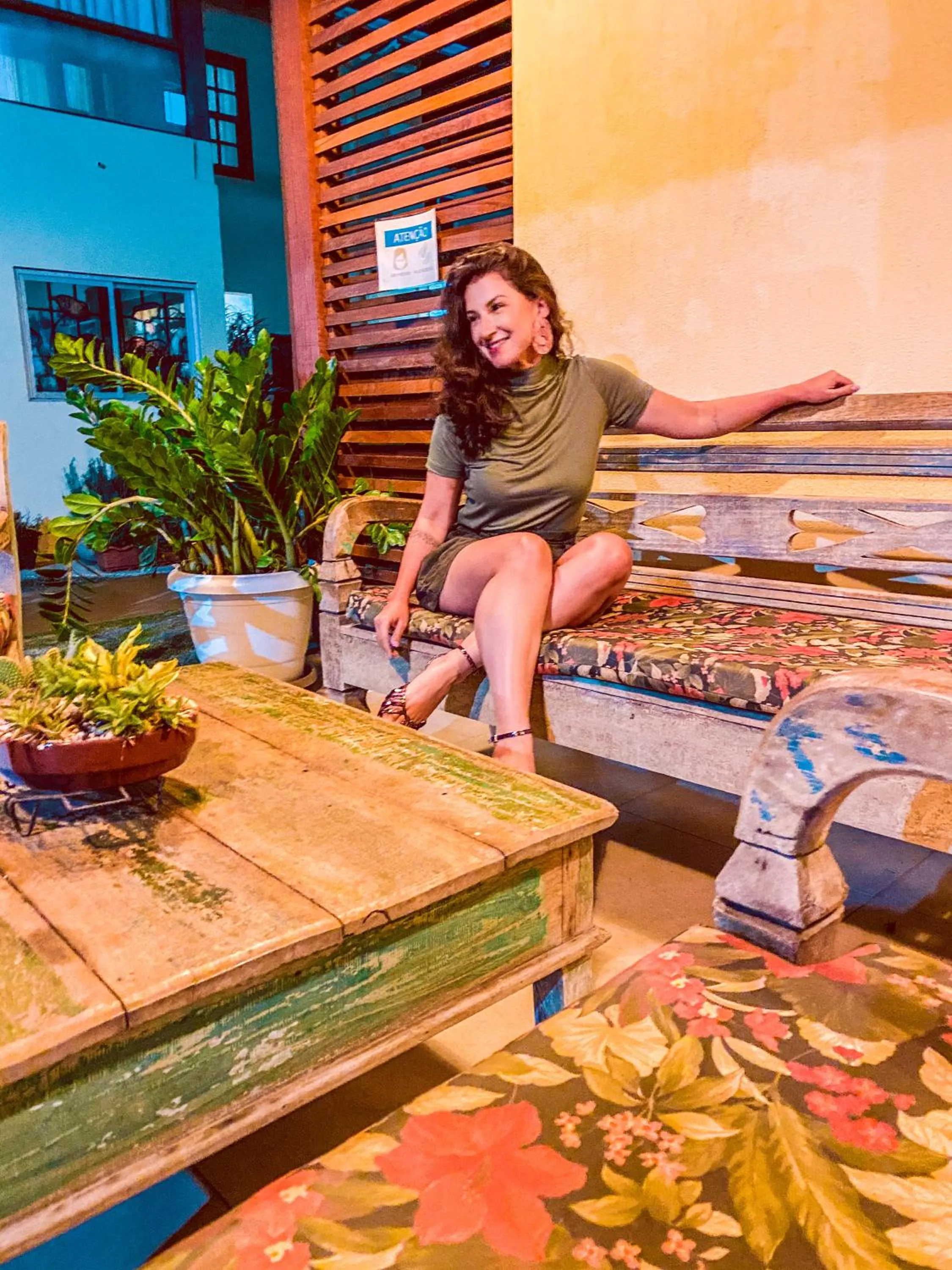 Seating area in Pousada Quintal da Lua