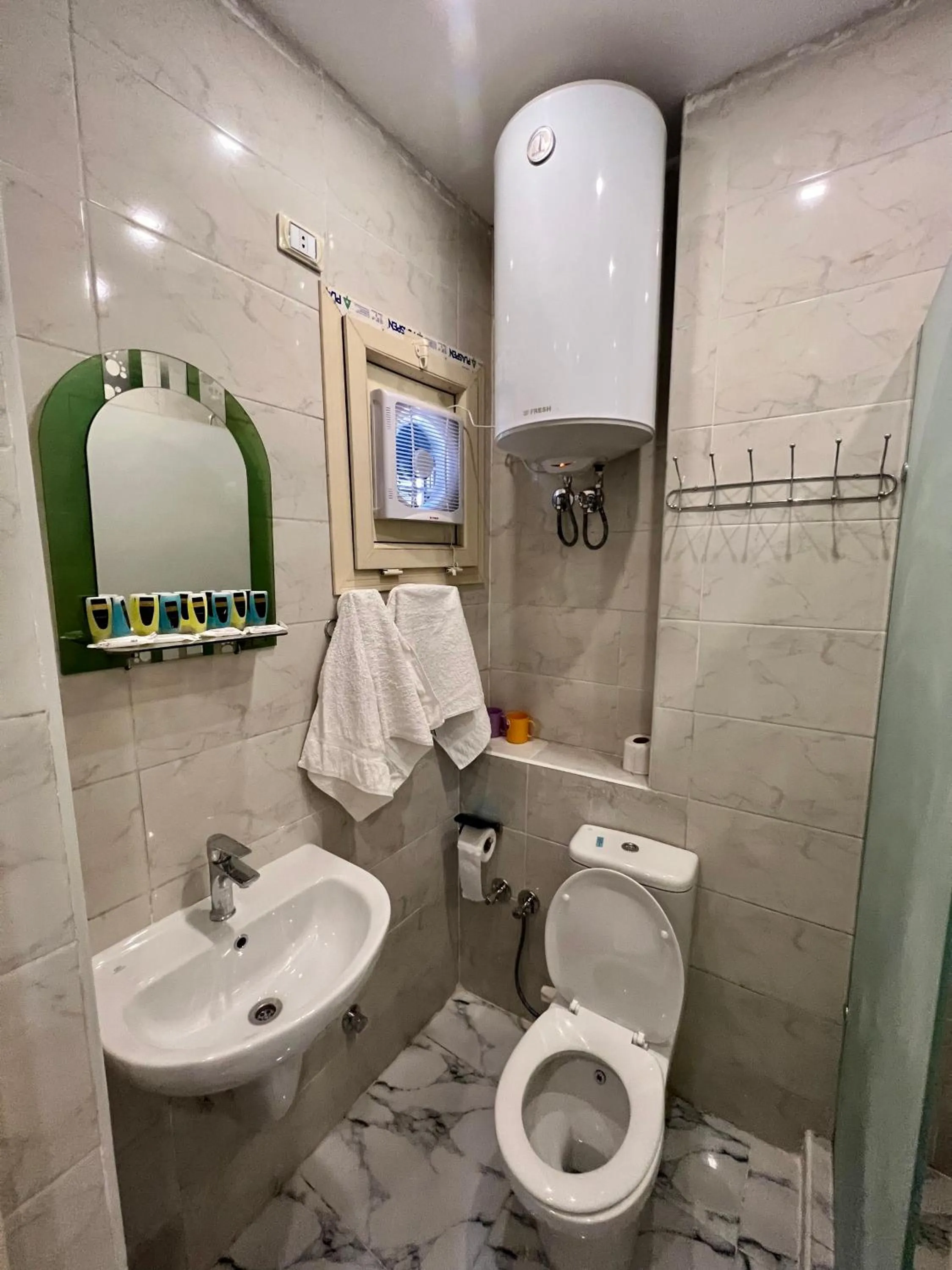 Shower in Life Pyramids Inn