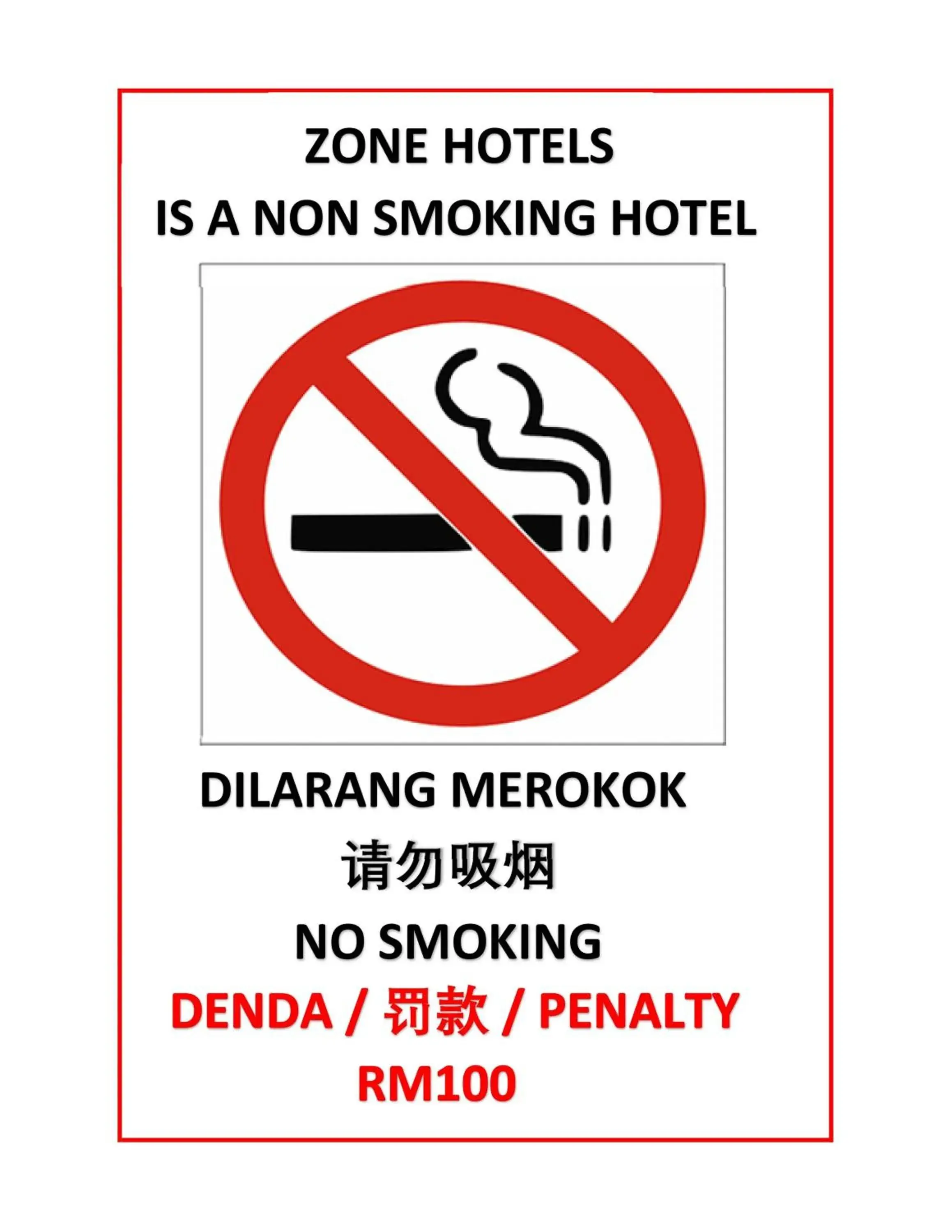 Logo/Certificate/Sign in ZONE Hotels, Telok Panglima Garang