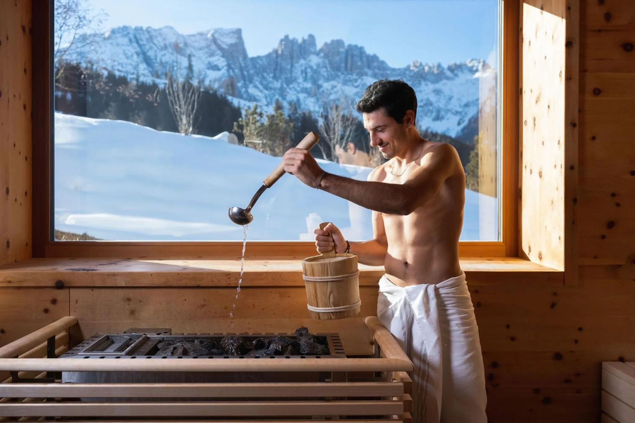 Sauna in Moseralm Dolomiti Hideaway
