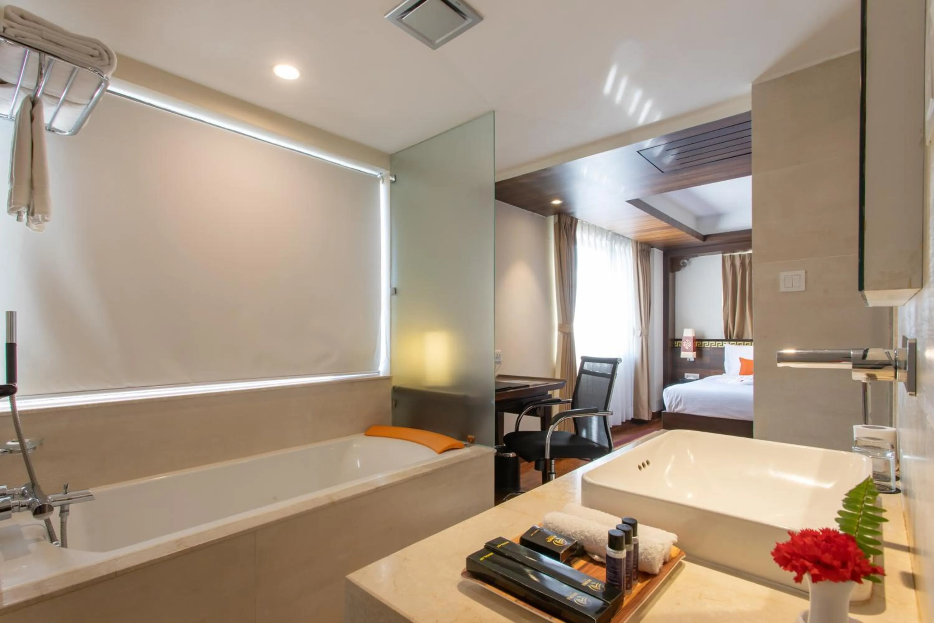 Bathroom, Bed in Ramada by Wyndham Kathmandu Dhumbarahi