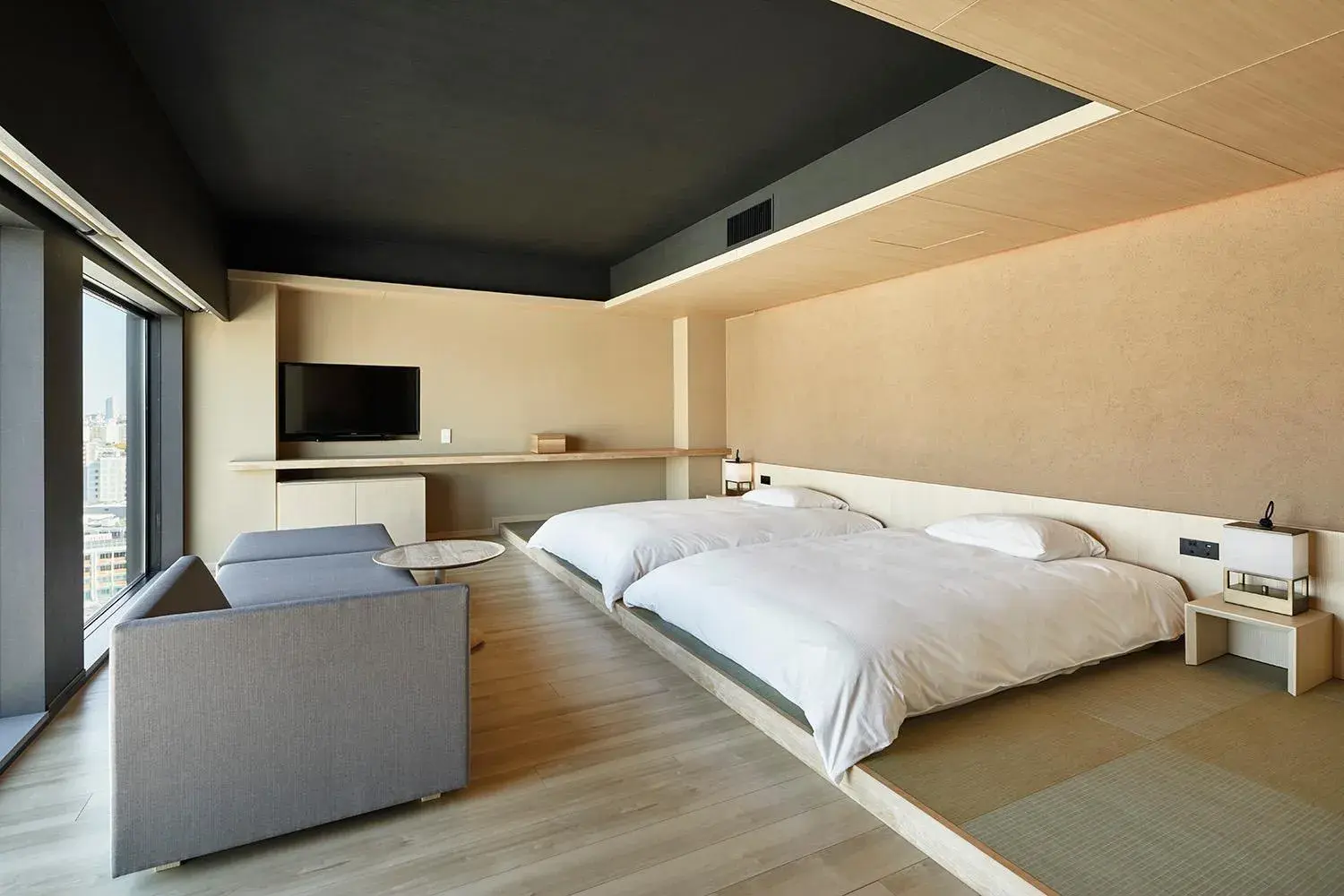 Bed in ONSEN RYOKAN YUEN SHINJUKU Bed in ONSEN RYOKAN YUEN SHINJUKU