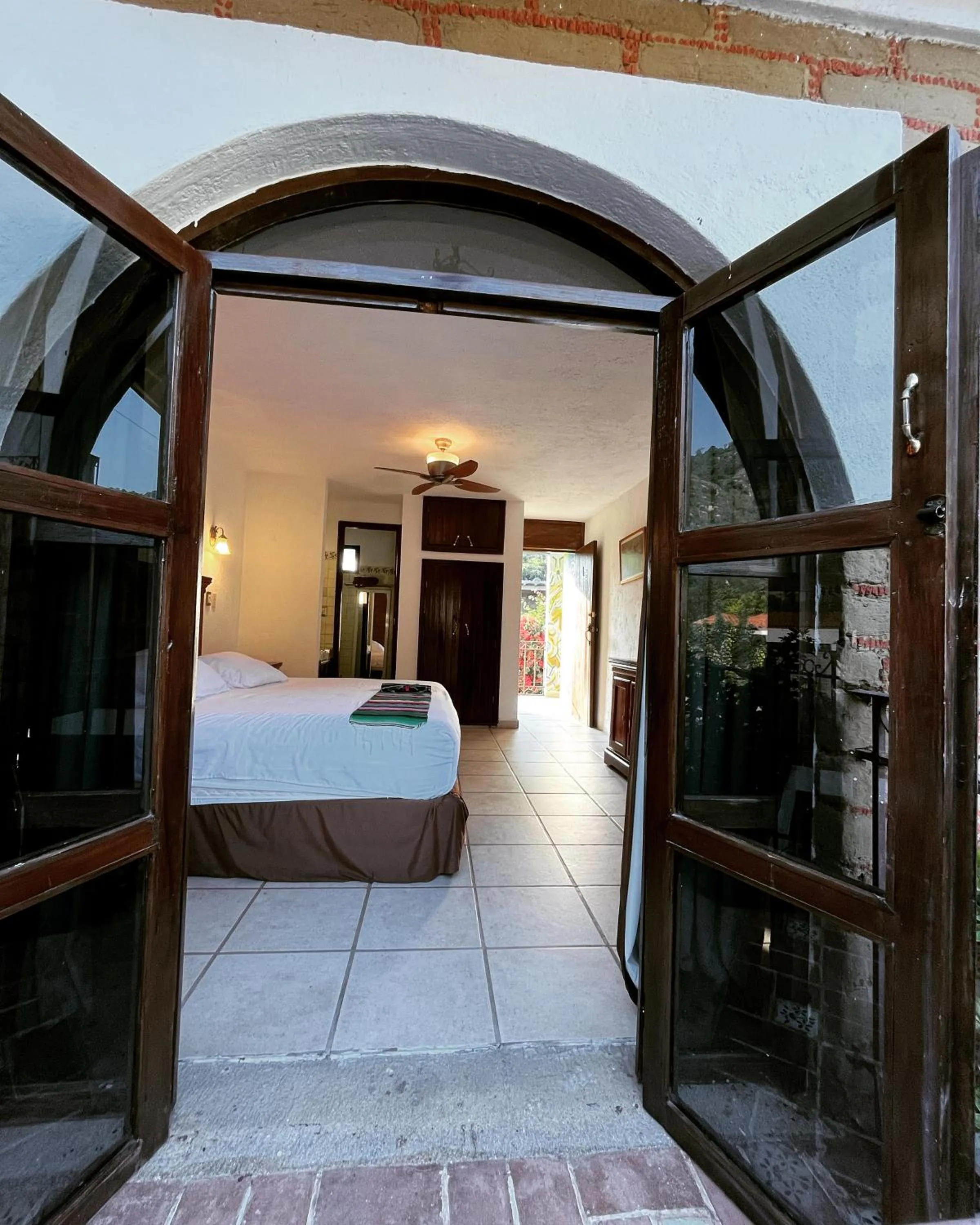 View (from property/room), Bed in Hotel Hacienda Ventana del Cielo