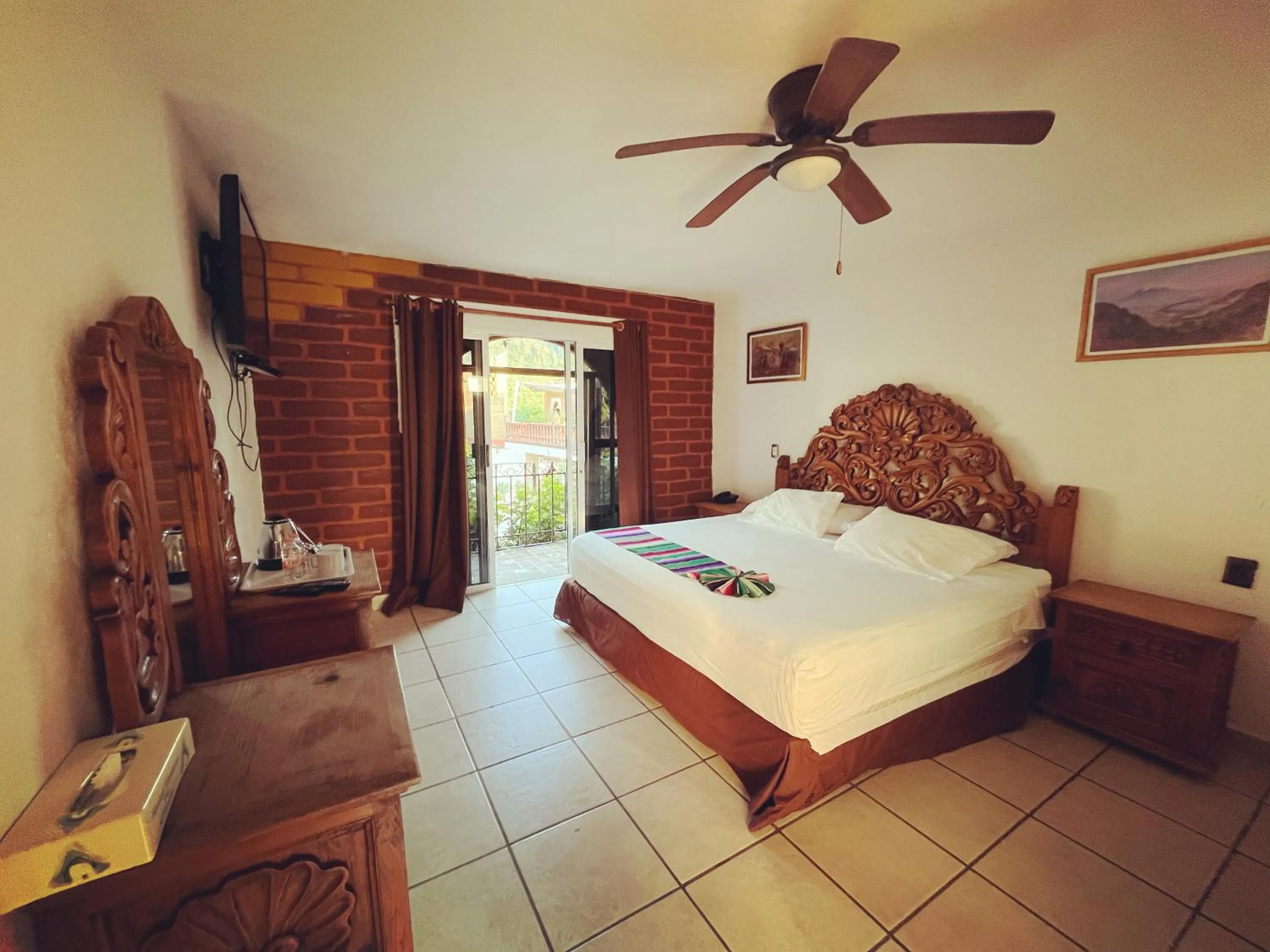 Bed in Hotel Hacienda Ventana del Cielo