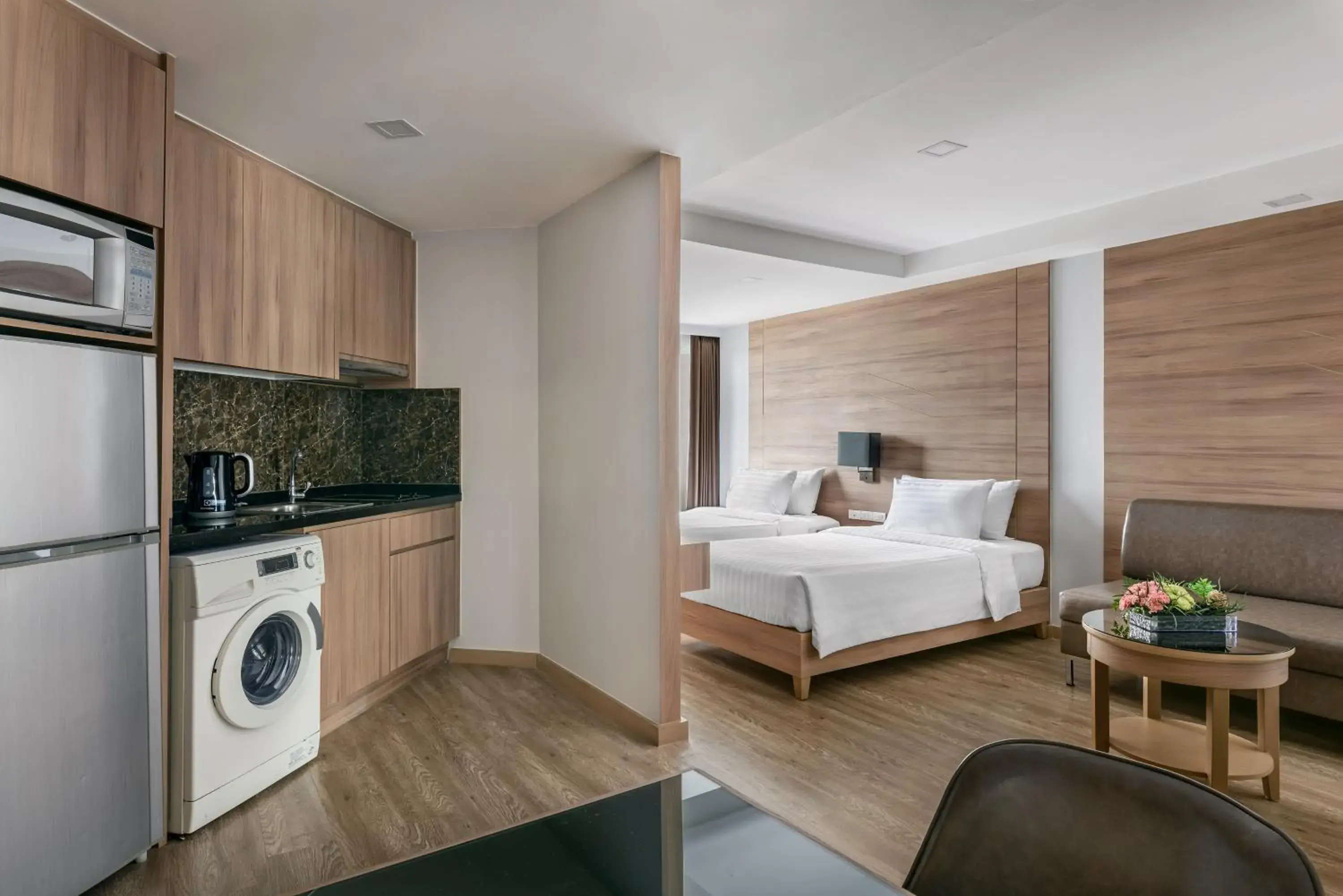 Kitchen or kitchenette, Bed in Adelphi Grande Sukhumvit Kitchen or kitchenette, Bed in Adelphi Grande Sukhumvit