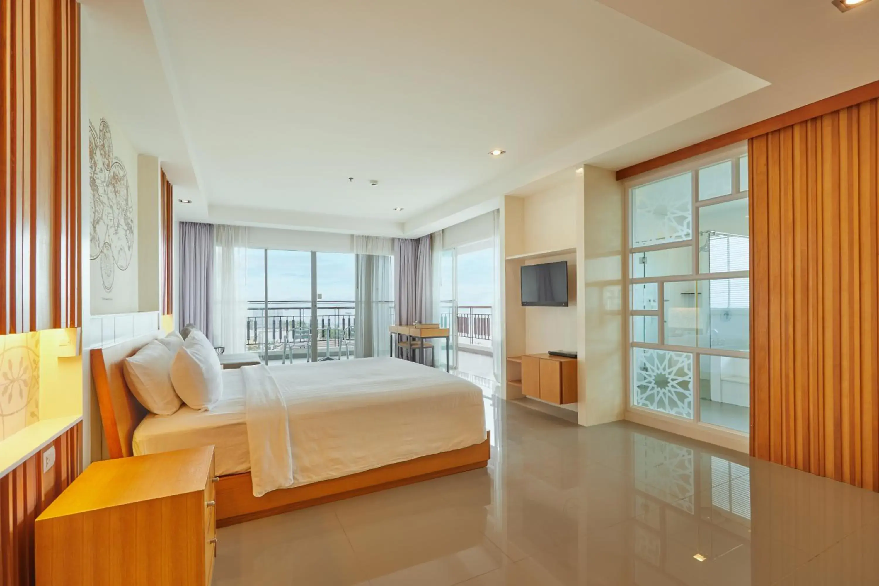 Bed in Welcome World Beachfront Resort Bed in Welcome World Beachfront Resort