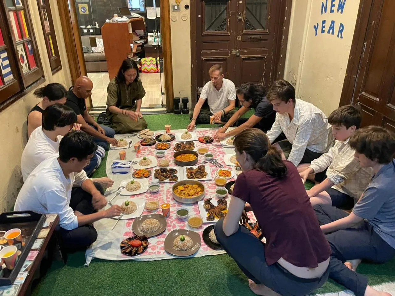 People in Tahrir Square Hostel