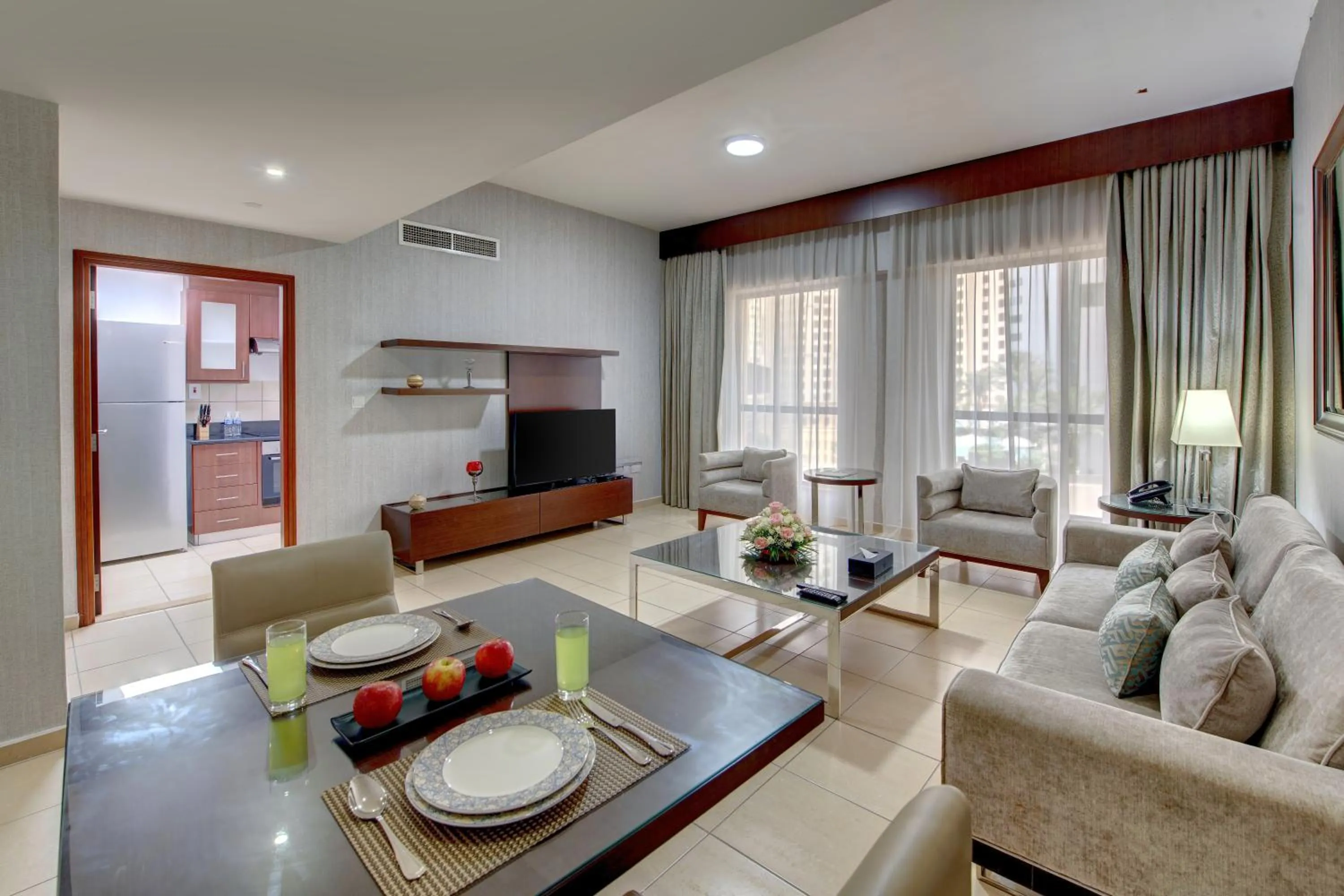 Living room in SUHA JBR Hotel Apartments