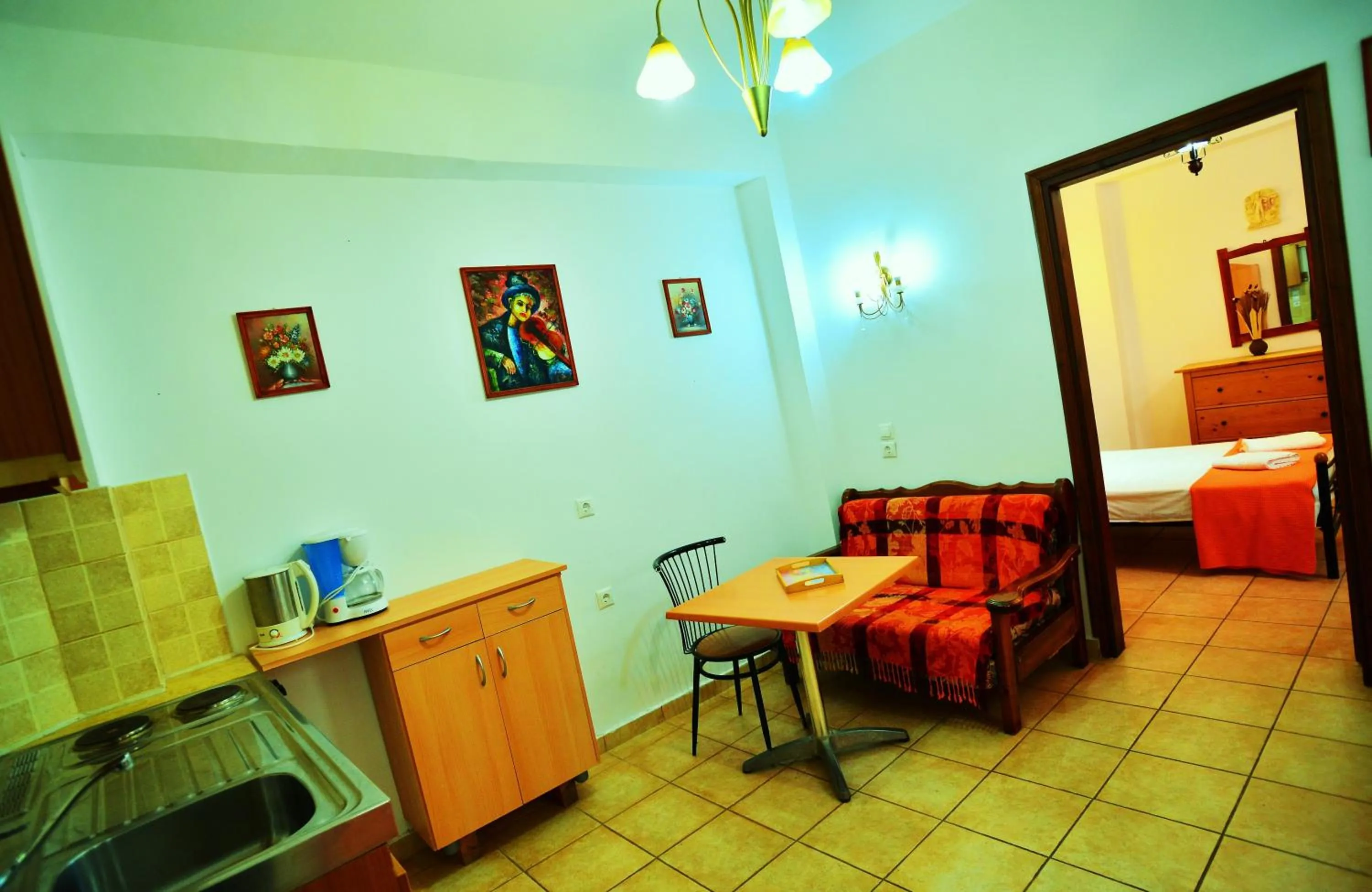 Bathroom, Bed in Olympos Pension