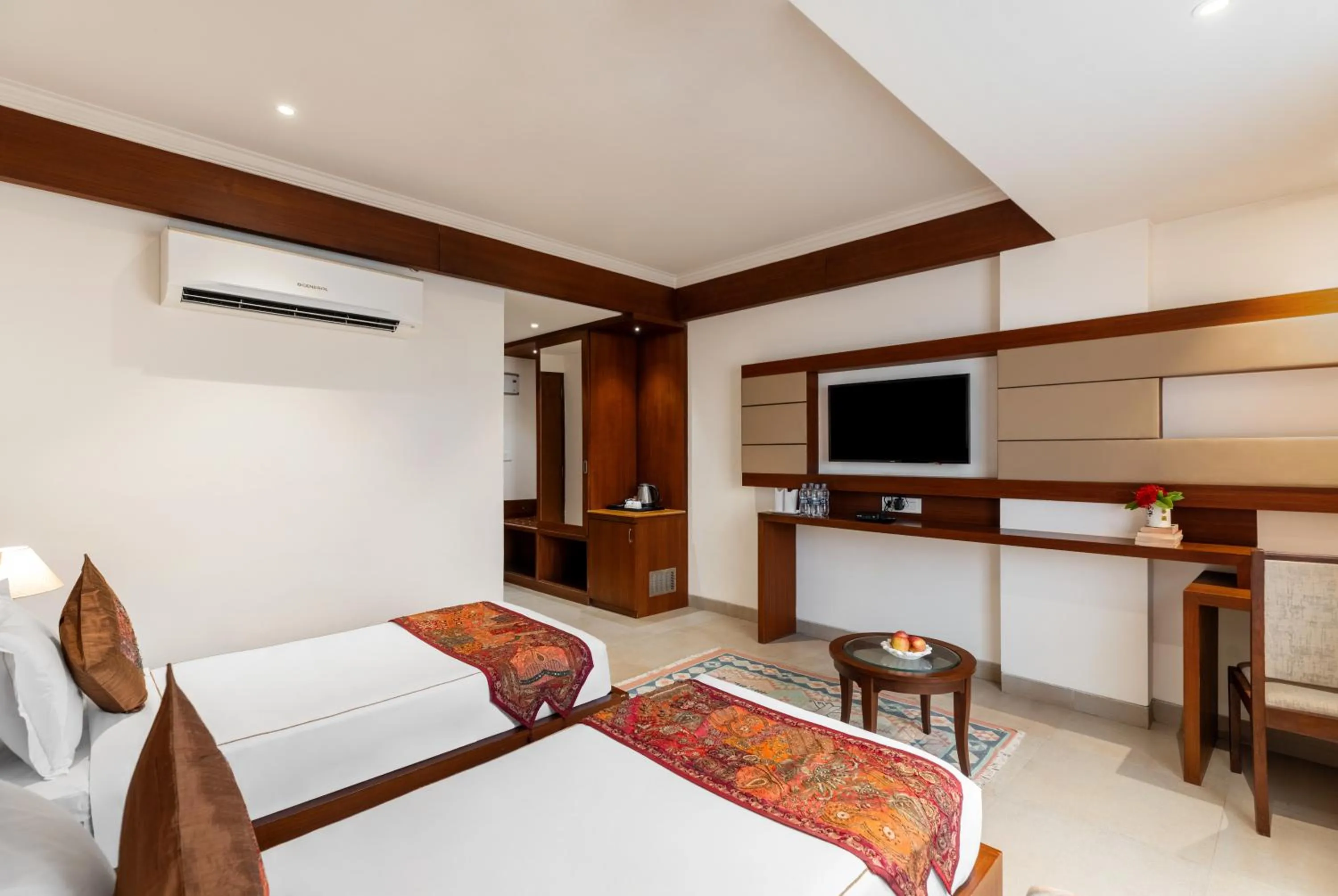 Bed in The Ramvilas - A Rooftop Pichola Lake View Hotel