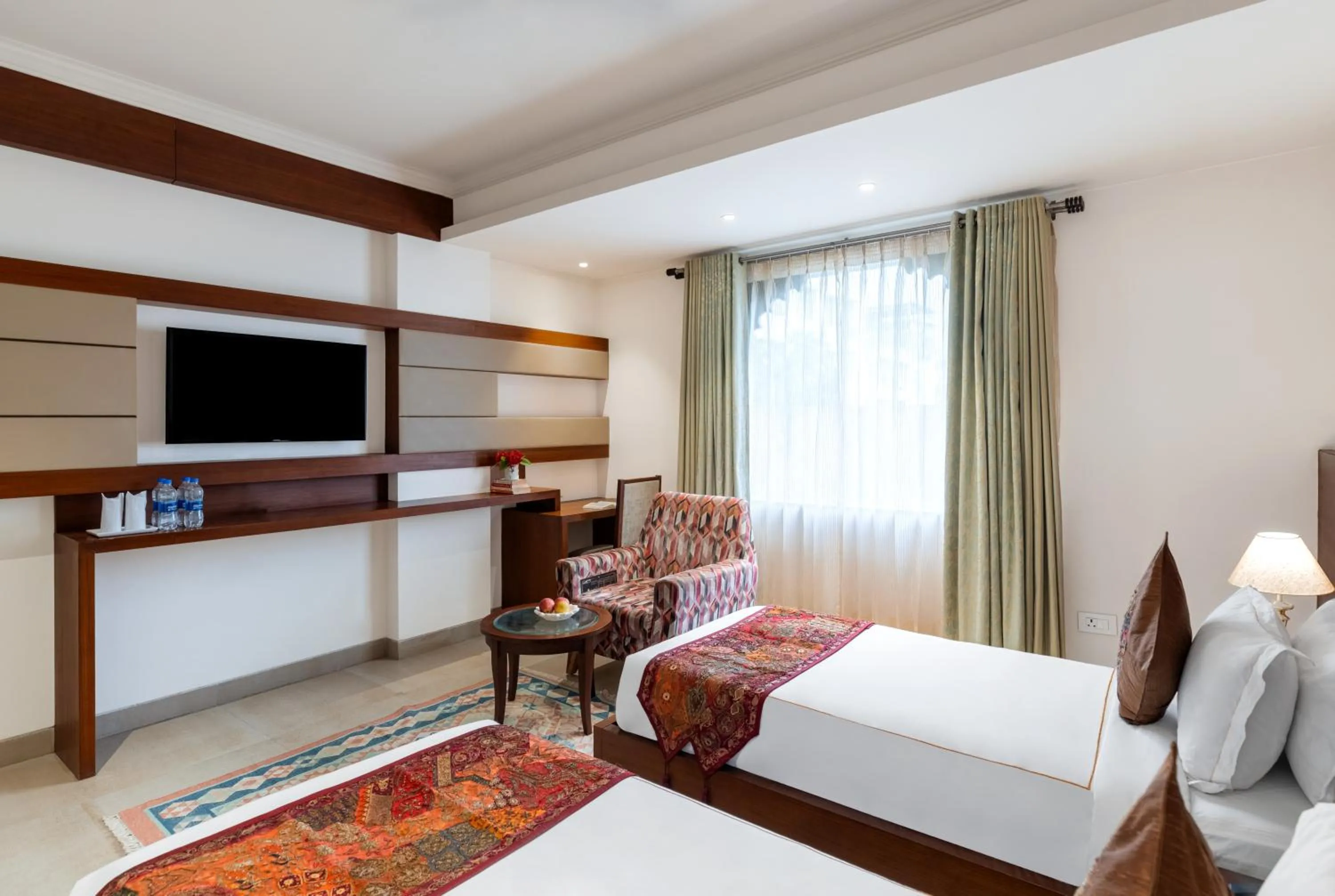 Bed in The Ramvilas - A Rooftop Pichola Lake View Hotel