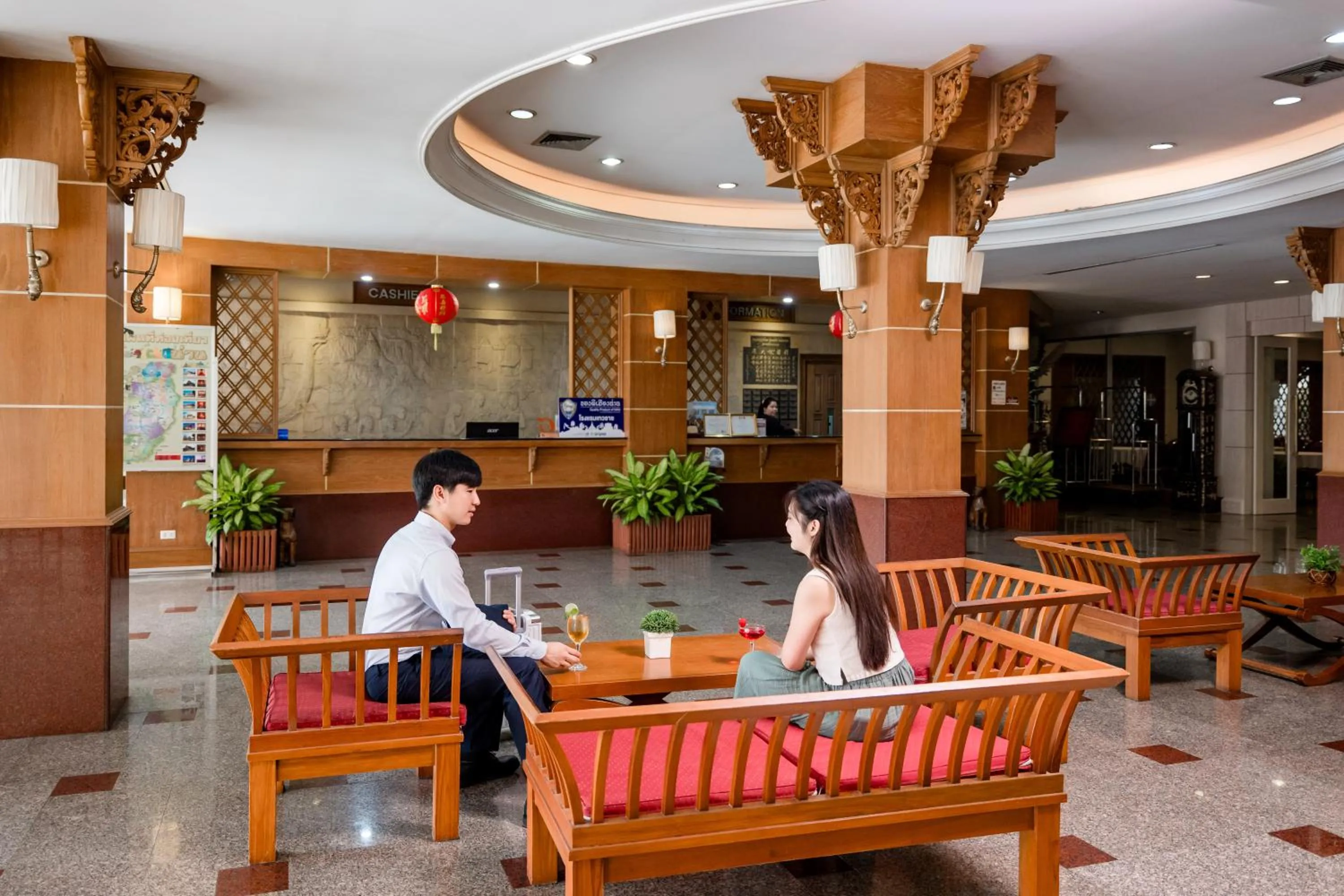 Lobby or reception in Dhevaraj Hotel
