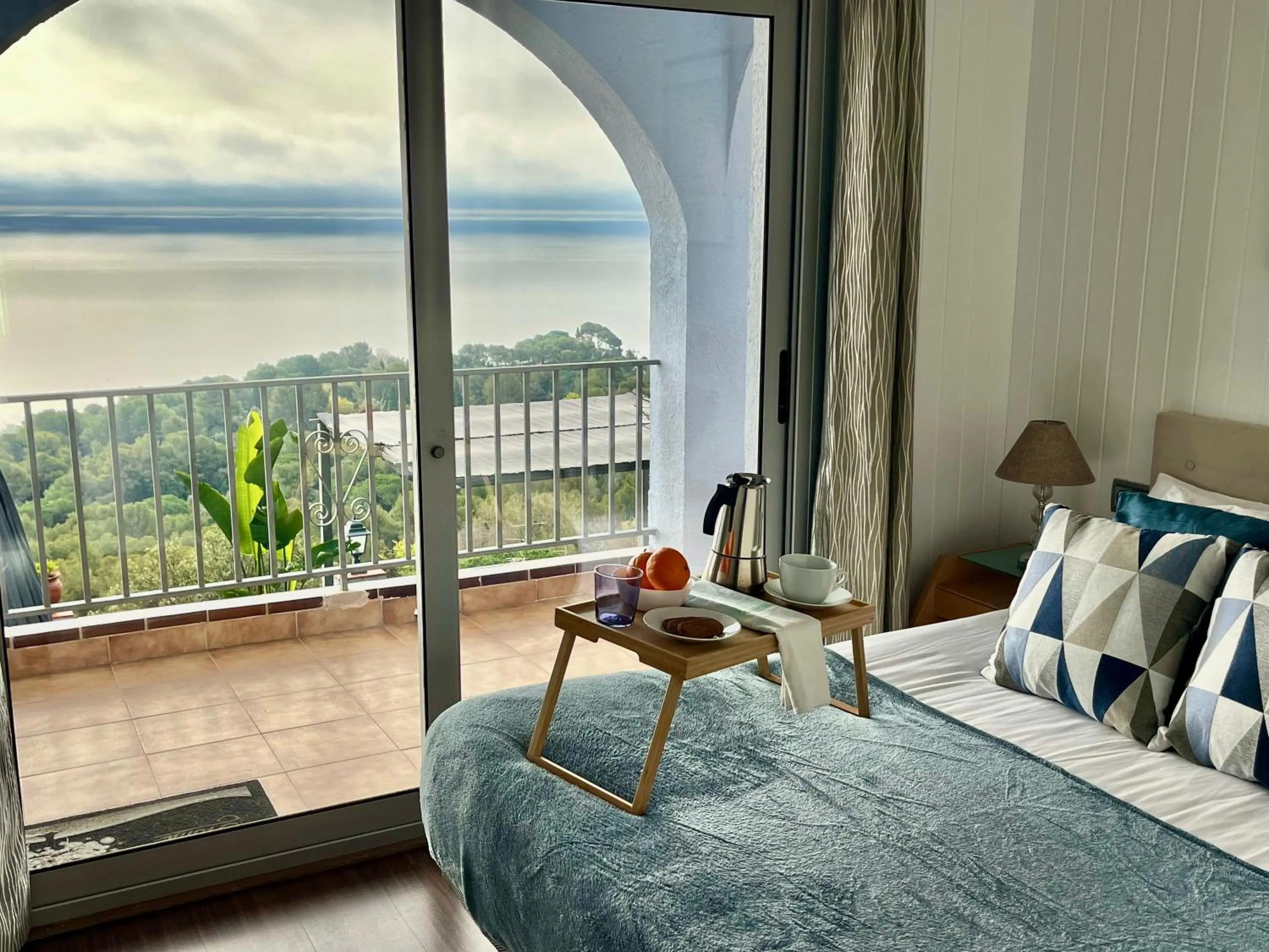 View (from property/room), Bed in LA CASA BLUE , Mediterranean Boutique-Villa in Santa Cristina Beach