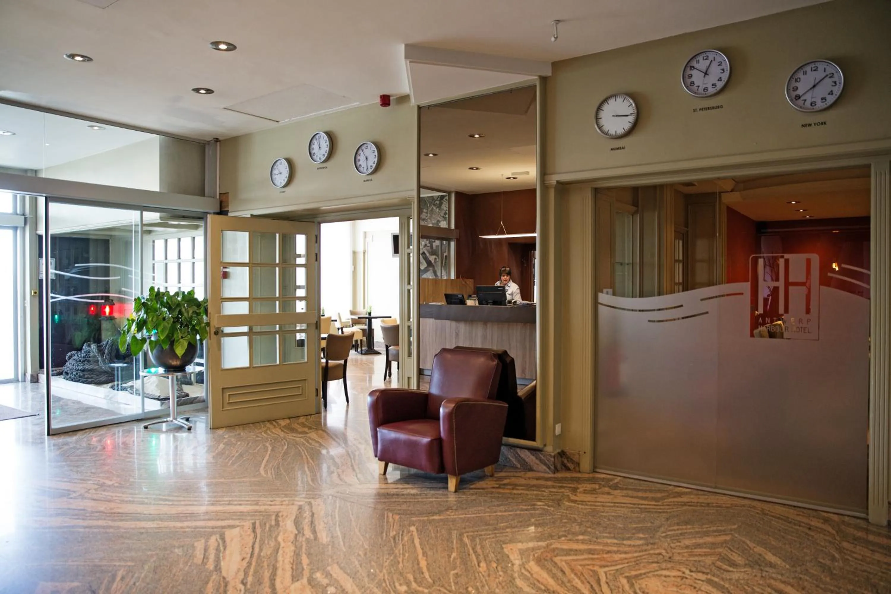 Lobby or reception in Antwerp Harbour Hotel