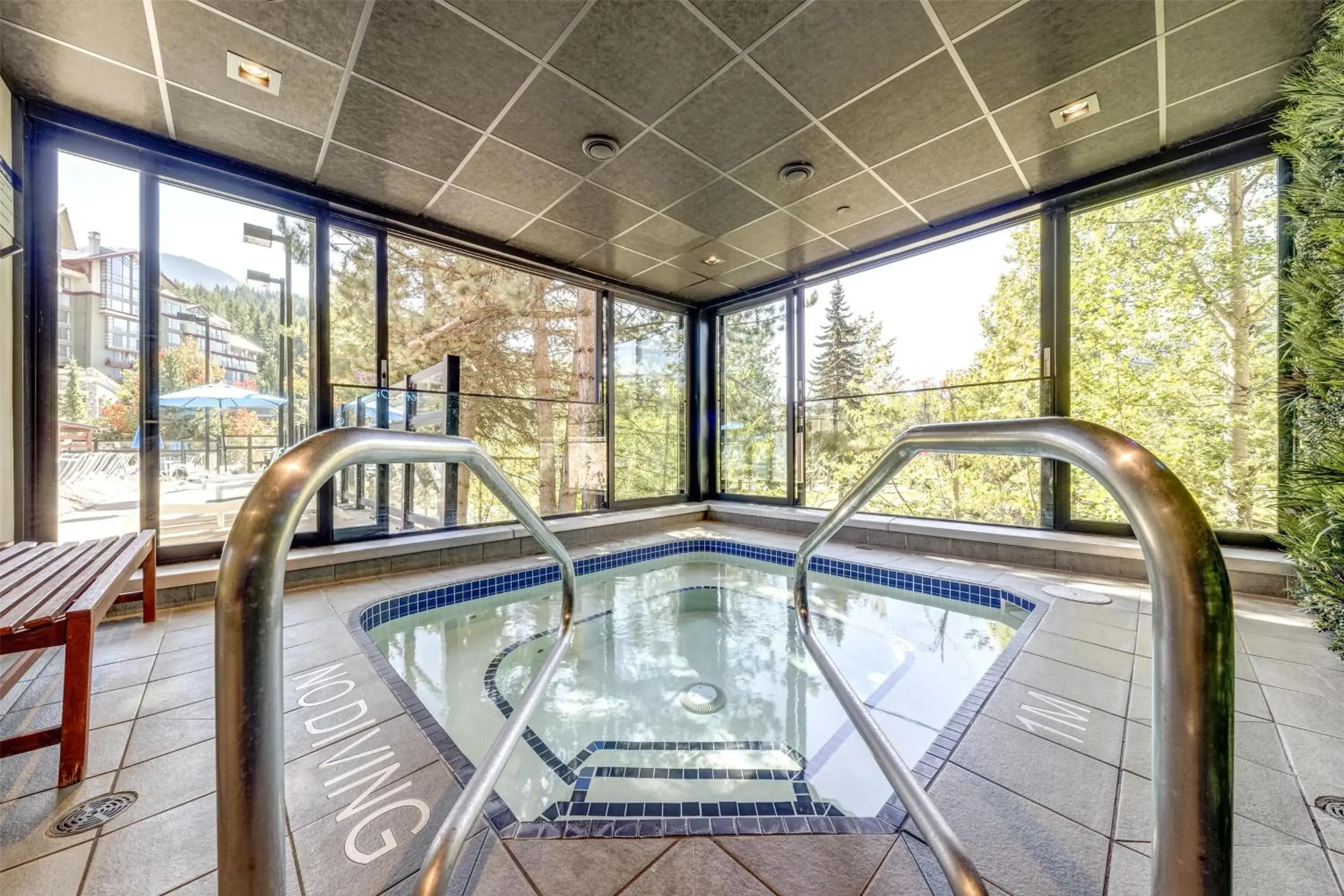 Pool view in Hilton Whistler Resort & Spa Pool view in Hilton Whistler Resort & Spa