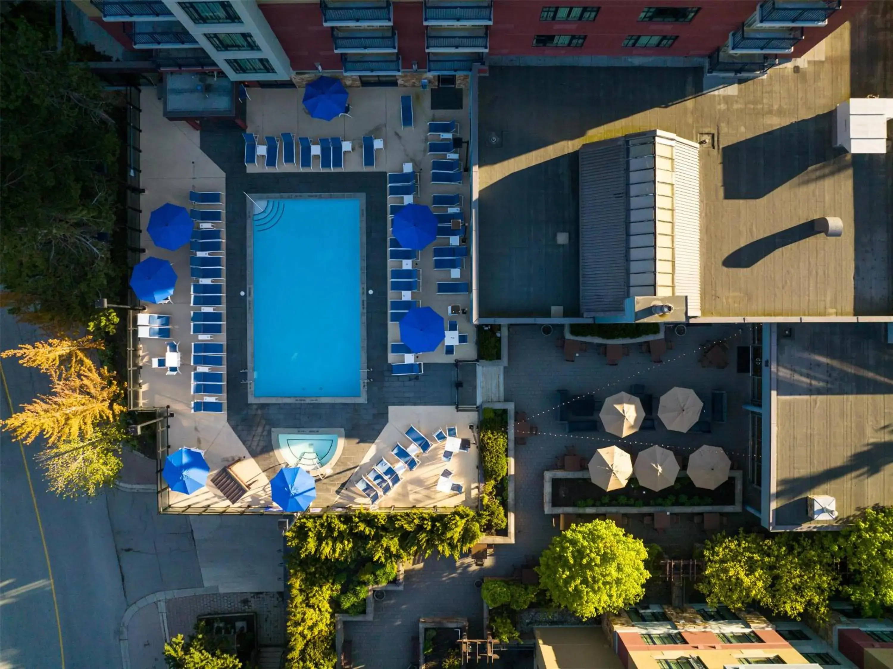 Pool view in Hilton Whistler Resort & Spa Pool view in Hilton Whistler Resort & Spa