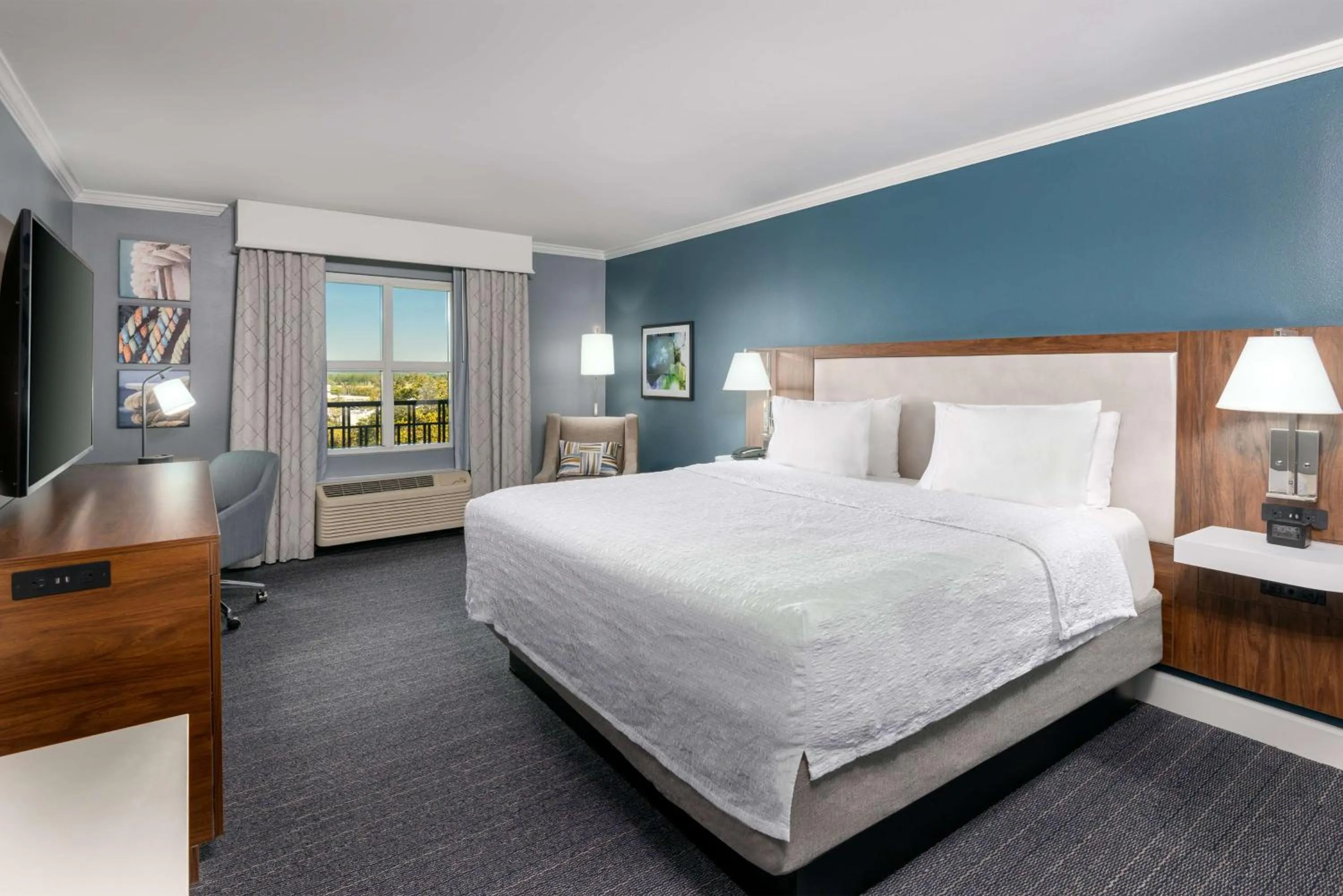 Bed in Hampton Inn Savannah Historic District