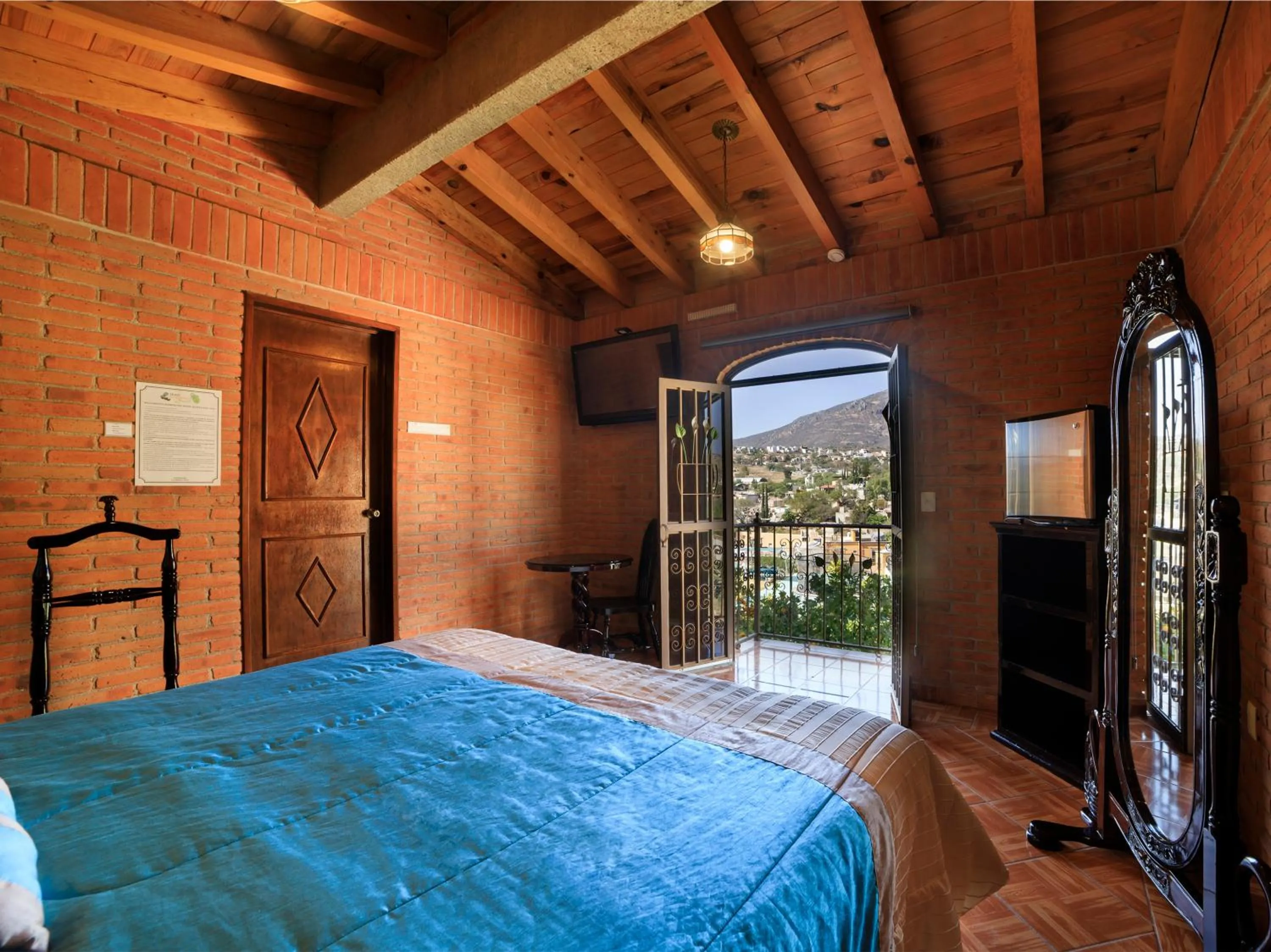 Bed in Hotel Quinta Mirador Zacualli