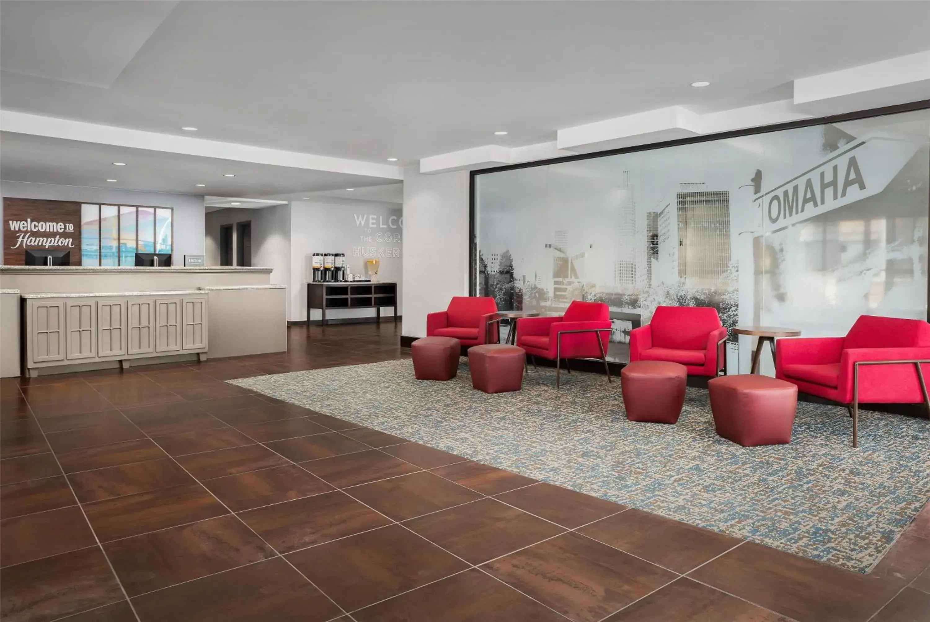 Lobby or reception in Hampton Inn & Suites Omaha-Downtown Lobby or reception in Hampton Inn & Suites Omaha-Downtown