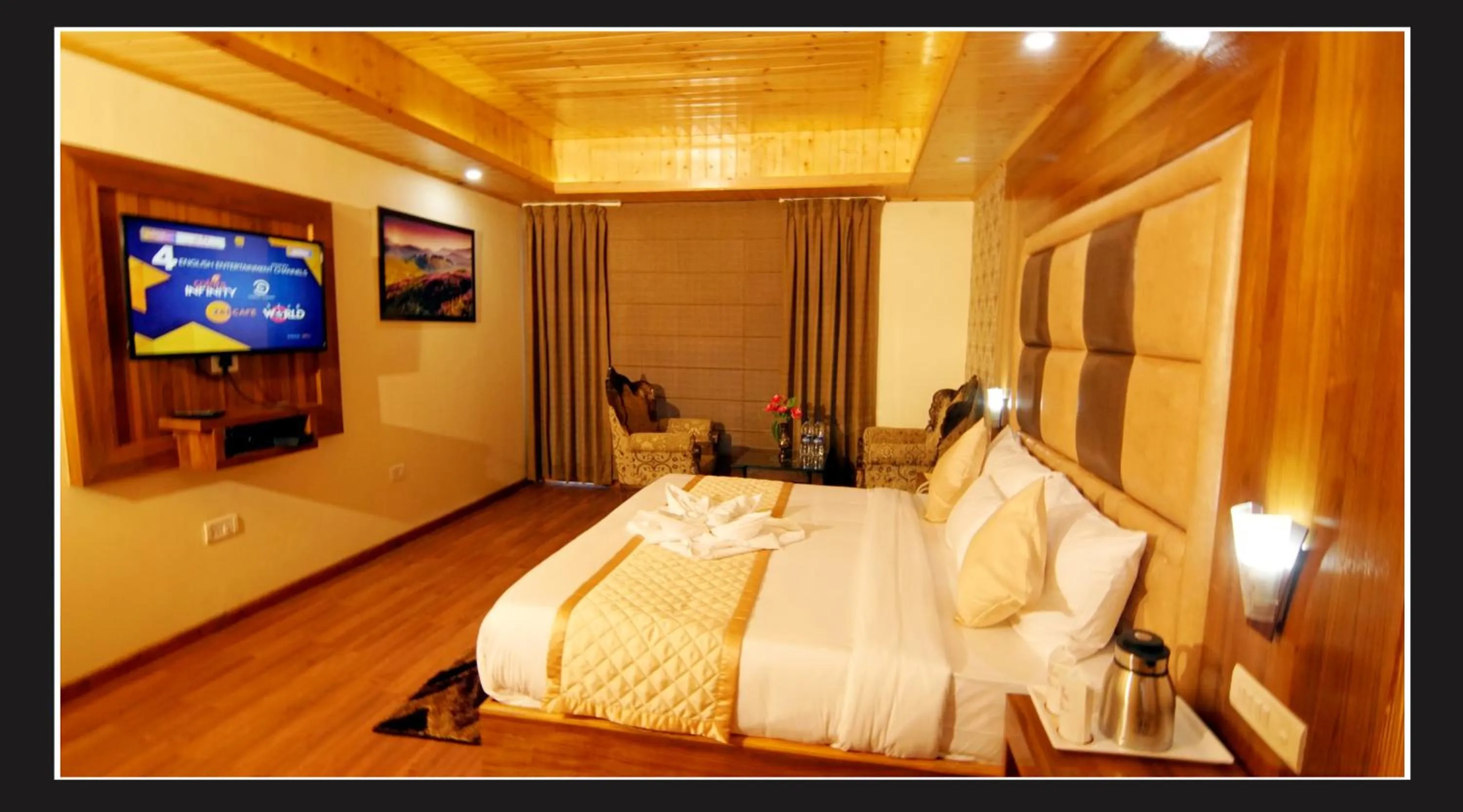 Bed in Grand Krisa Resort & SPA, Manali Experience Luxury With all Weather ACs in Every Room