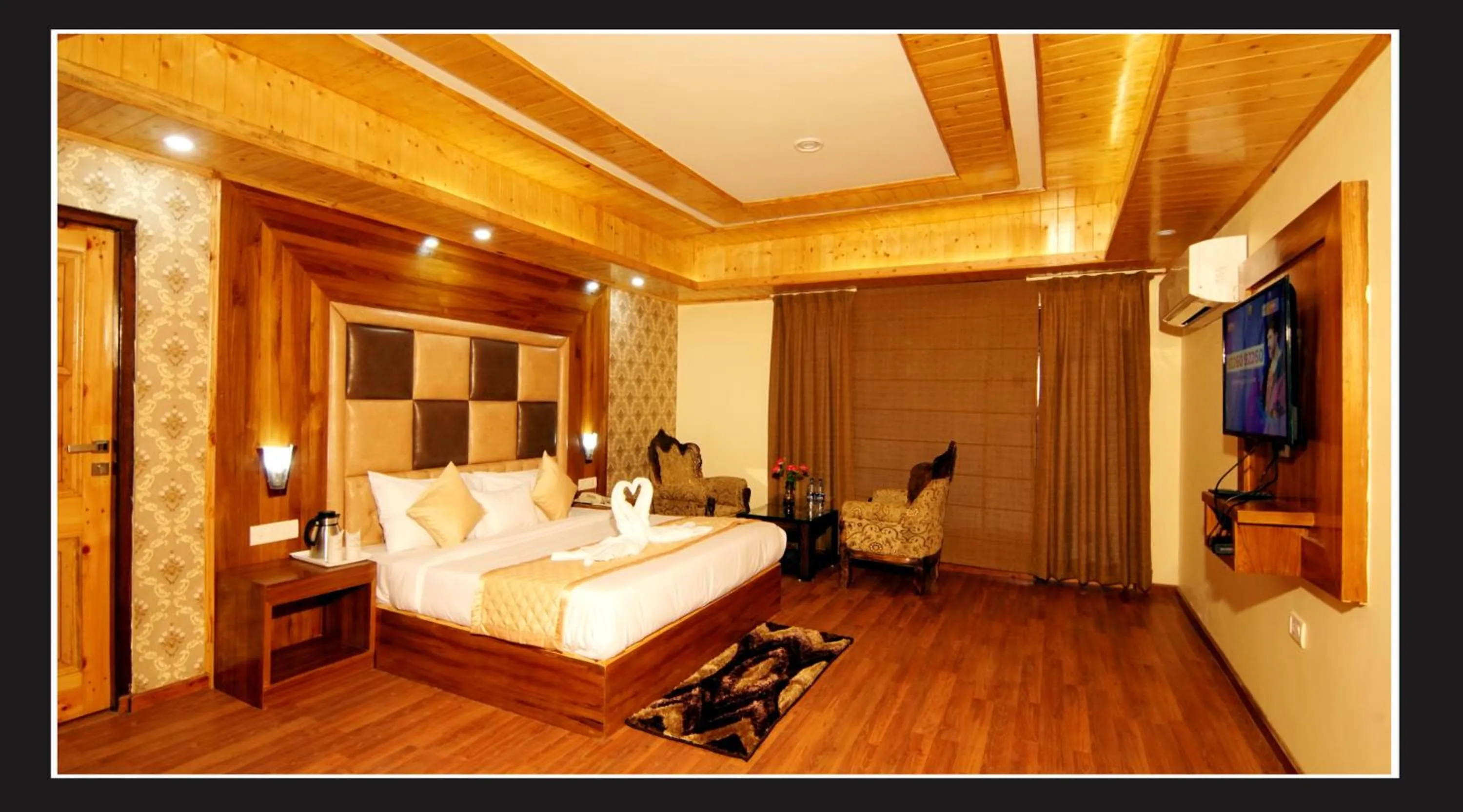 Bed in Grand Krisa Resort & SPA, Manali Experience Luxury With all Weather ACs in Every Room