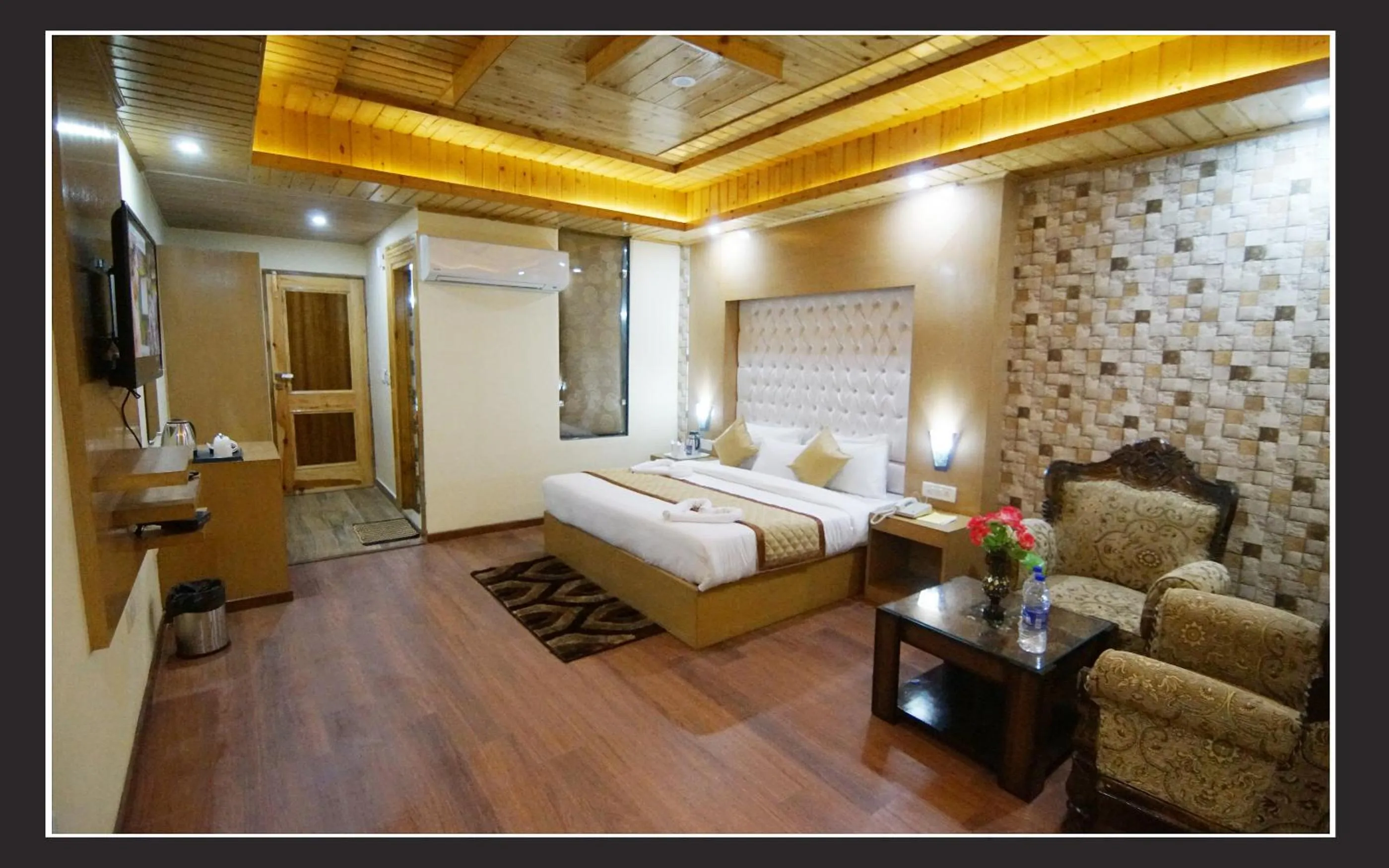 Bed in Grand Krisa Resort & SPA, Manali Experience Luxury With all Weather ACs in Every Room