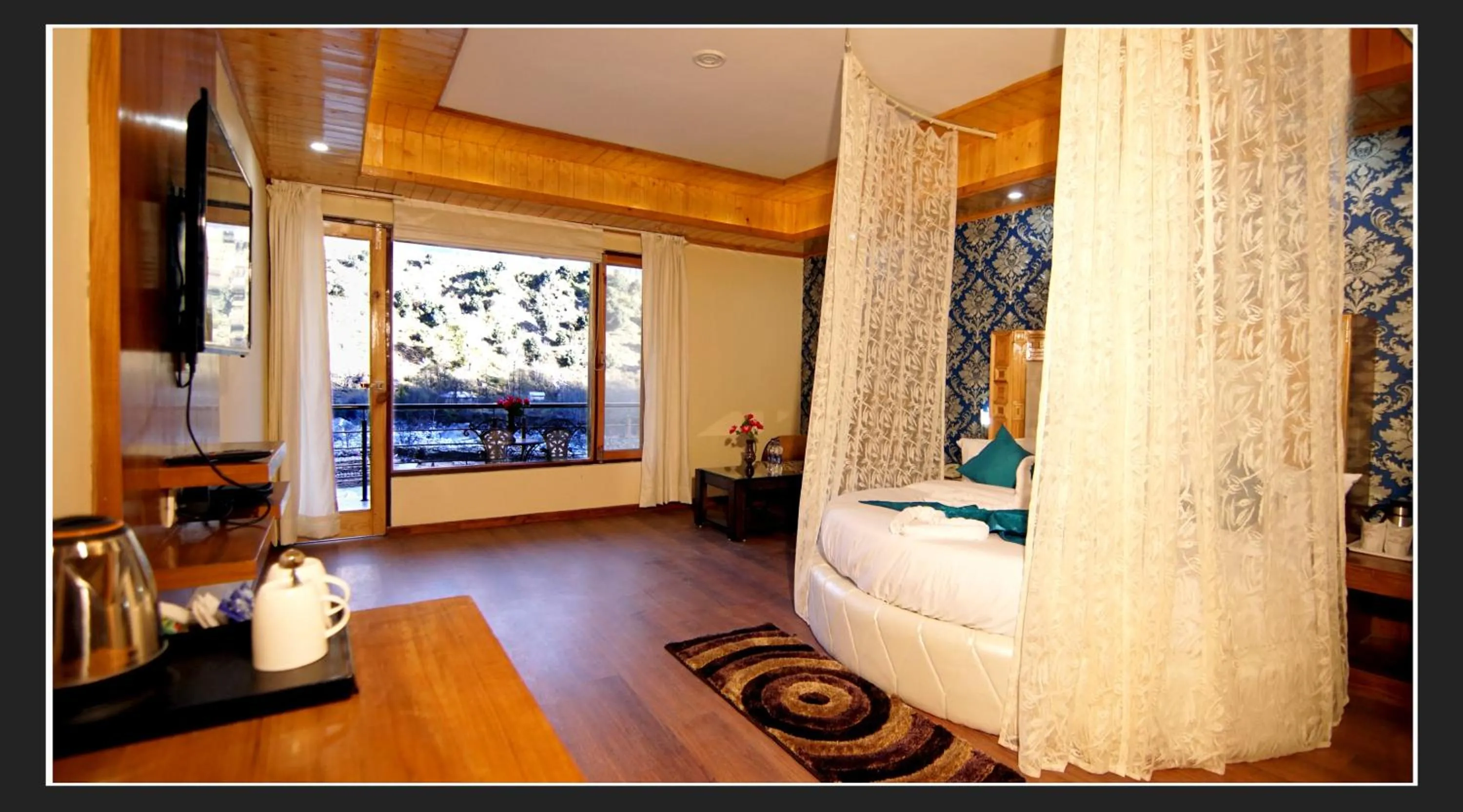 Bed in Grand Krisa Resort & SPA, Manali Experience Luxury With all Weather ACs in Every Room
