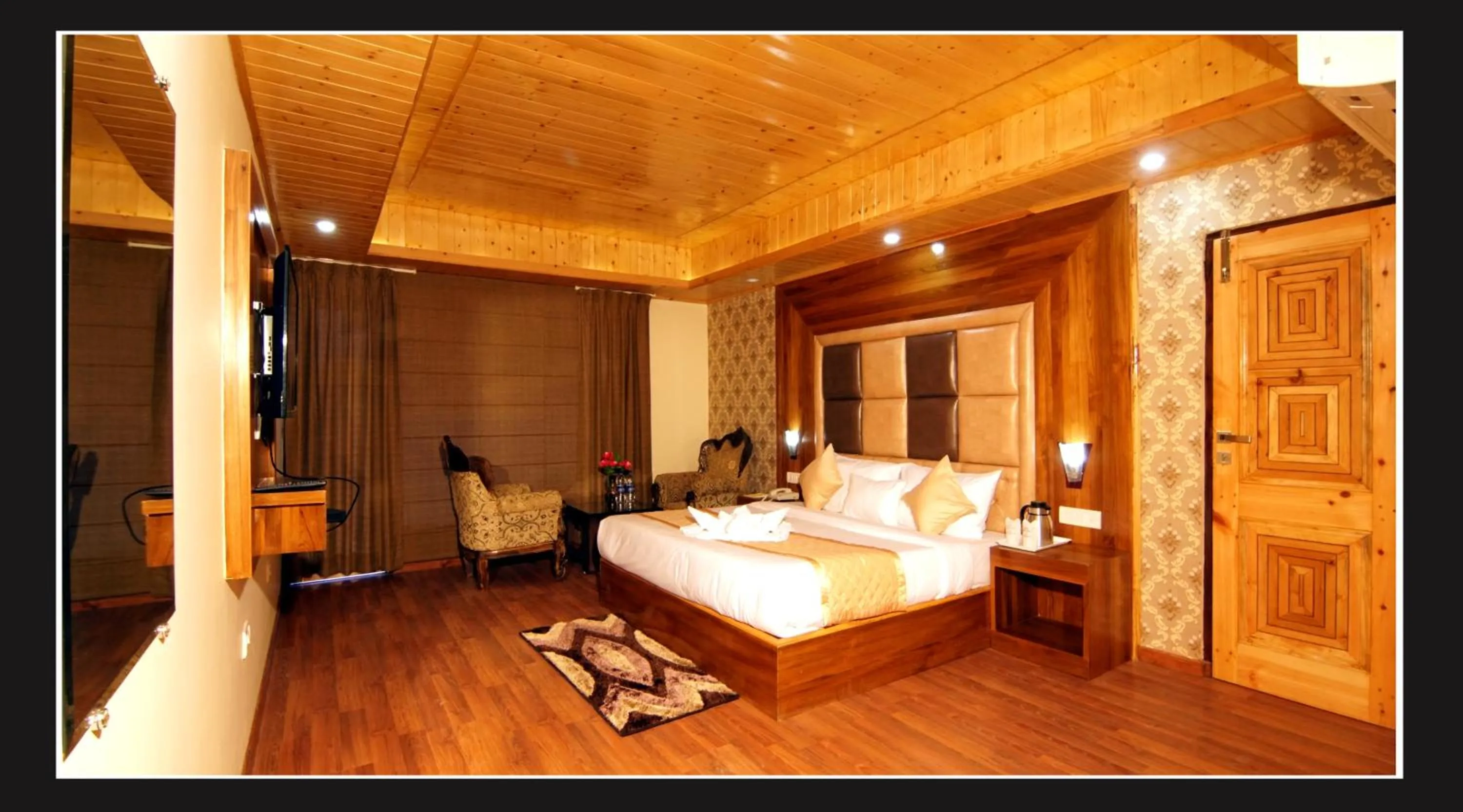 Bed in Grand Krisa Resort & SPA, Manali Experience Luxury With all Weather ACs in Every Room