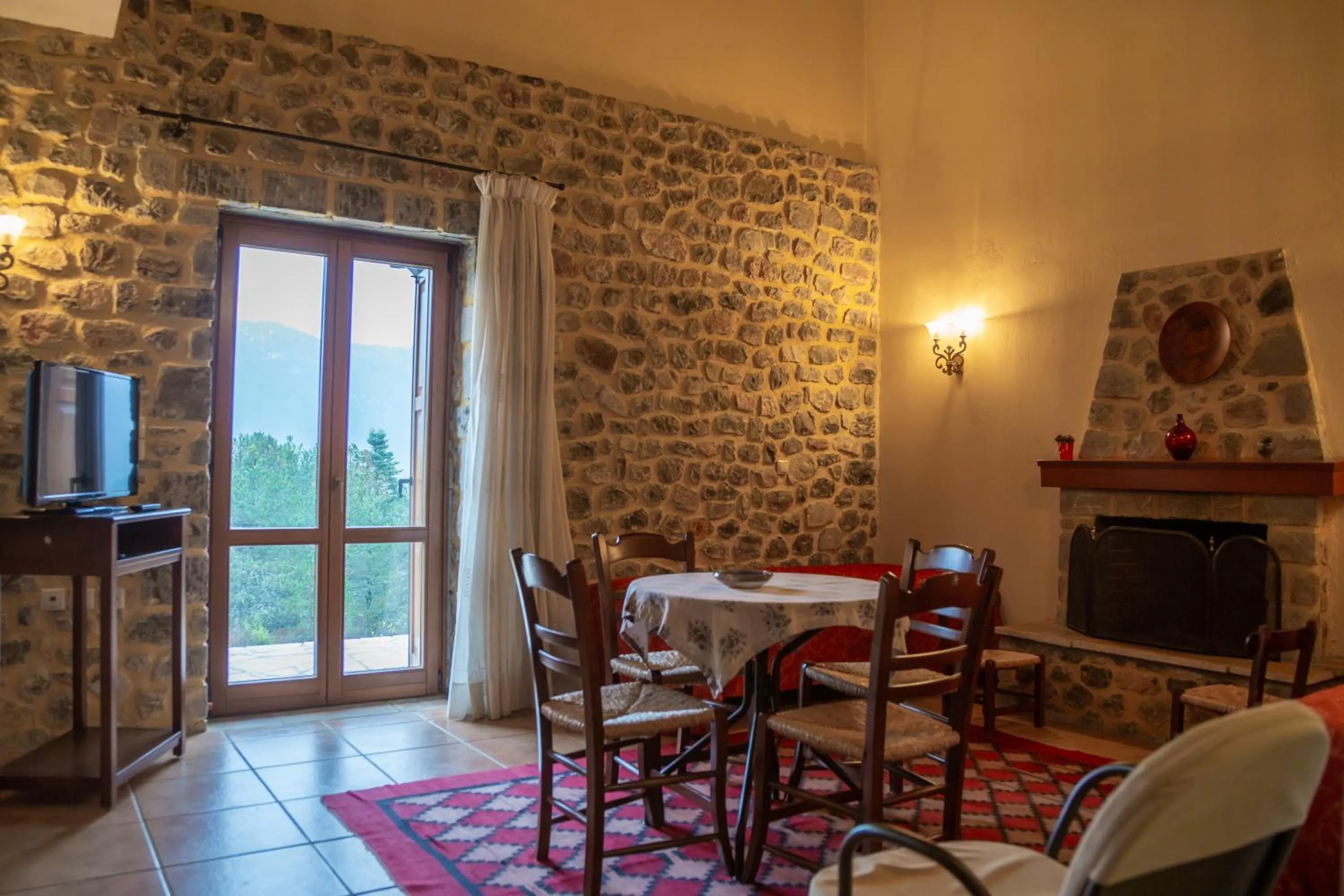 Seating area in Karyatis Resort