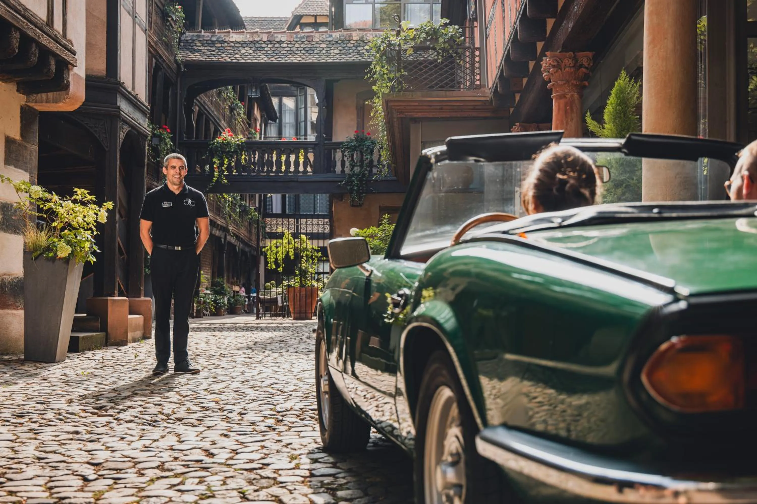 Inner courtyard view in Cour du Corbeau Hotel Strasbourg - MGallery Collection