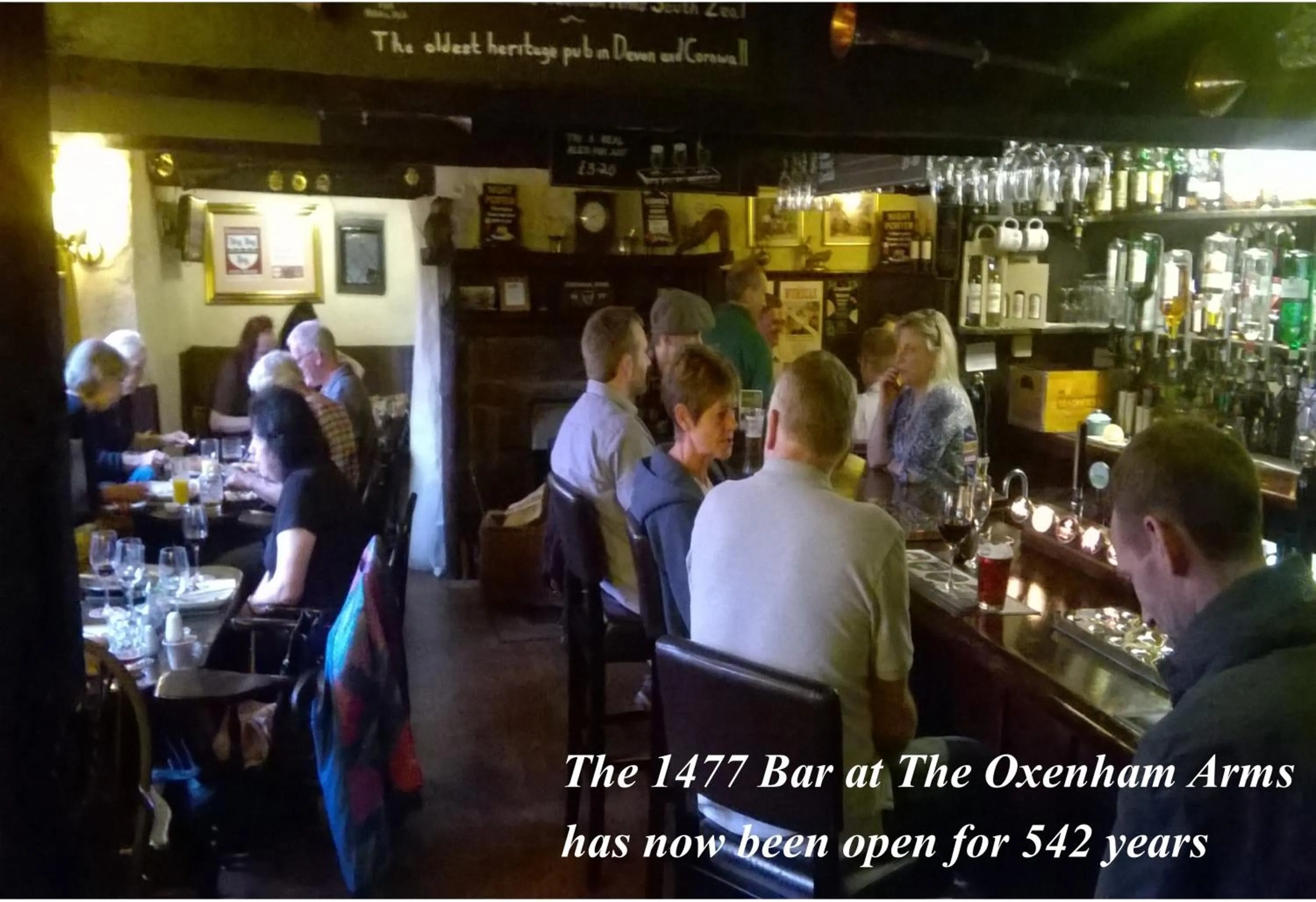 Alcoholic drinks in The Oxenham Arms Hotel Devon