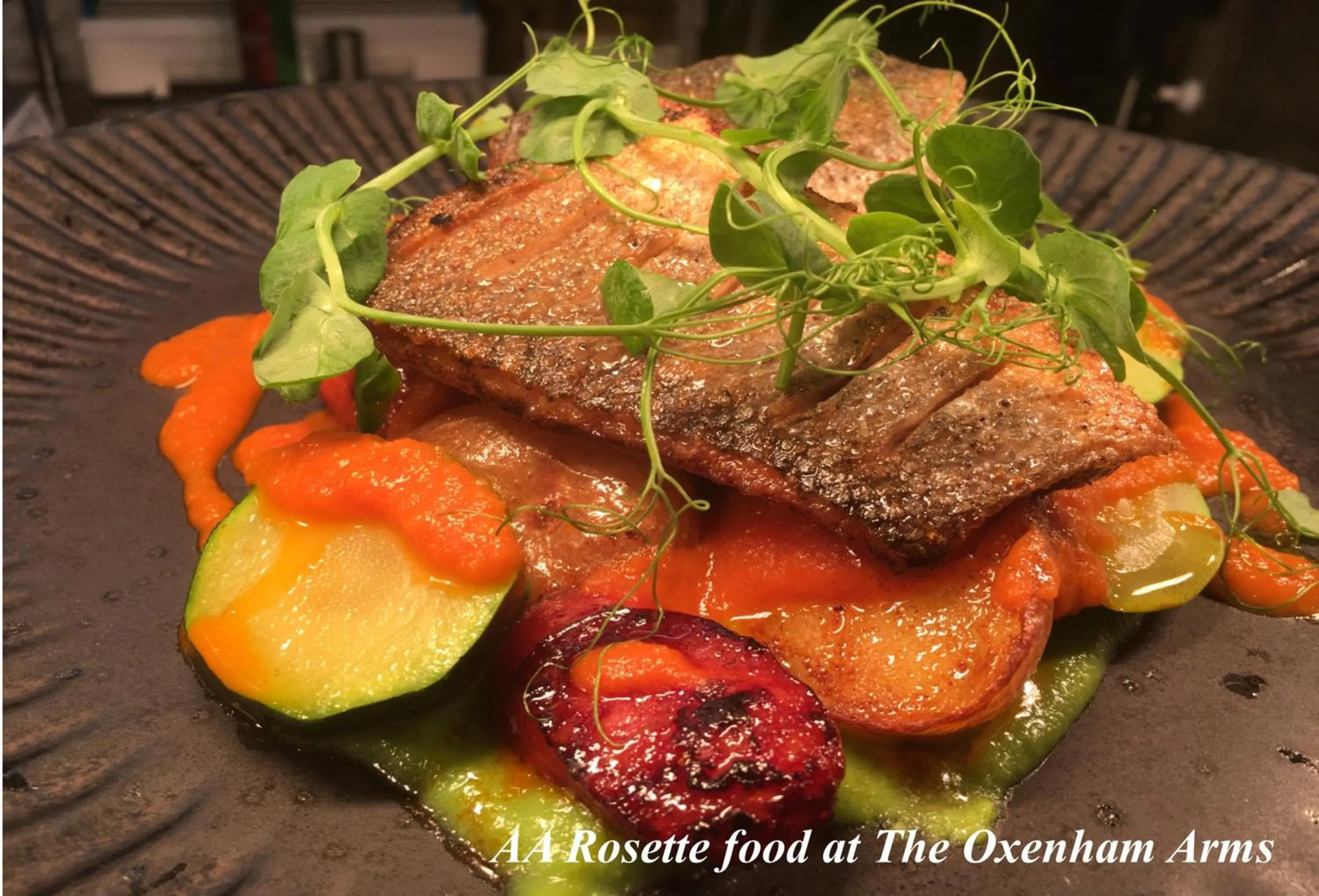Food close-up in The Oxenham Arms Hotel Devon